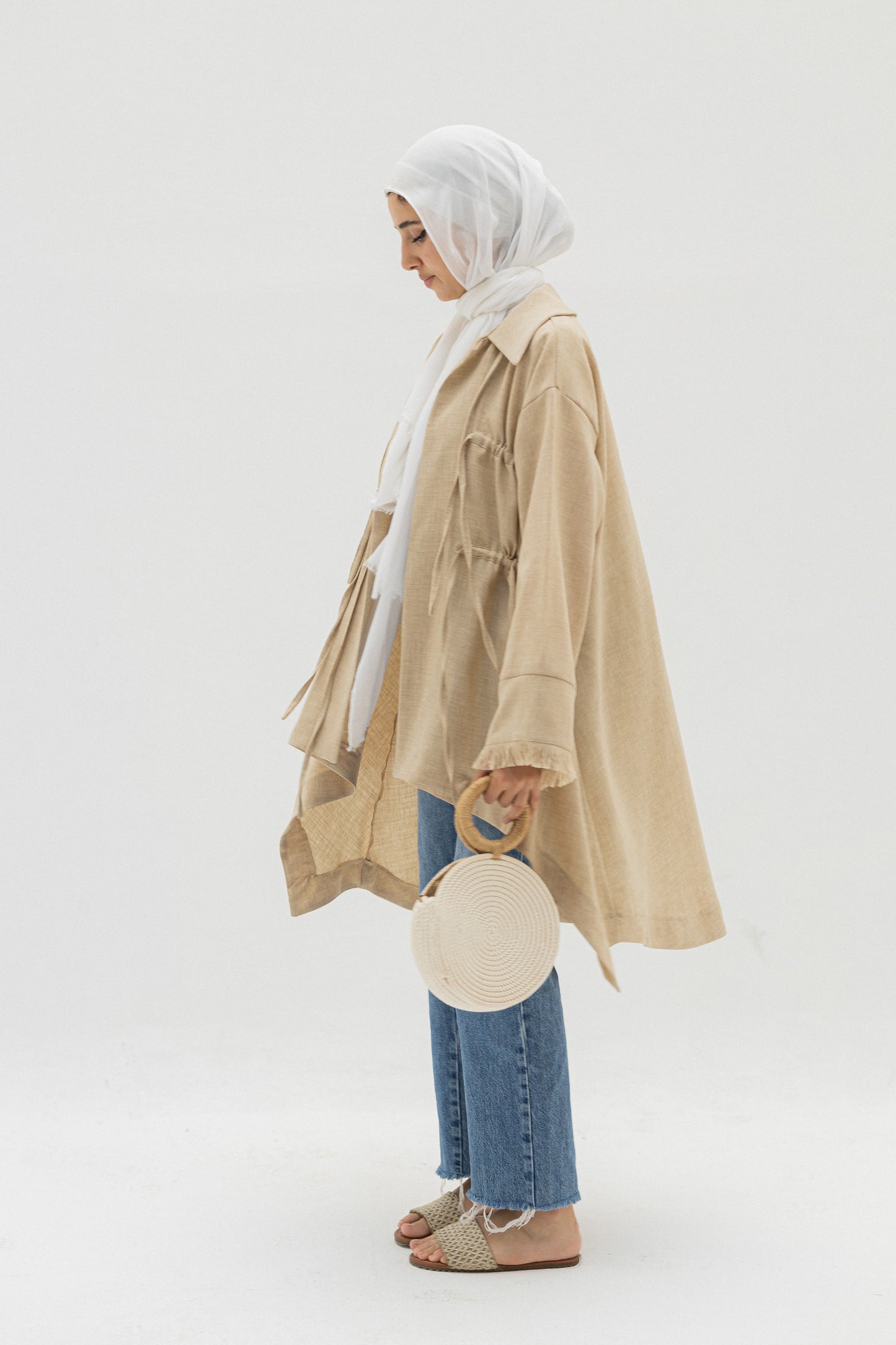 Linen kimono in Toffee