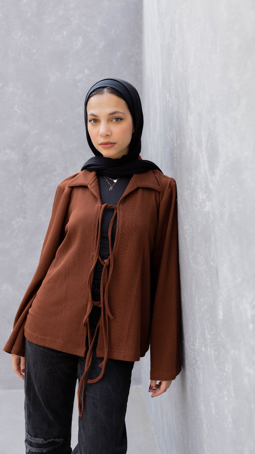 Tied to Go Top in Brick Brown