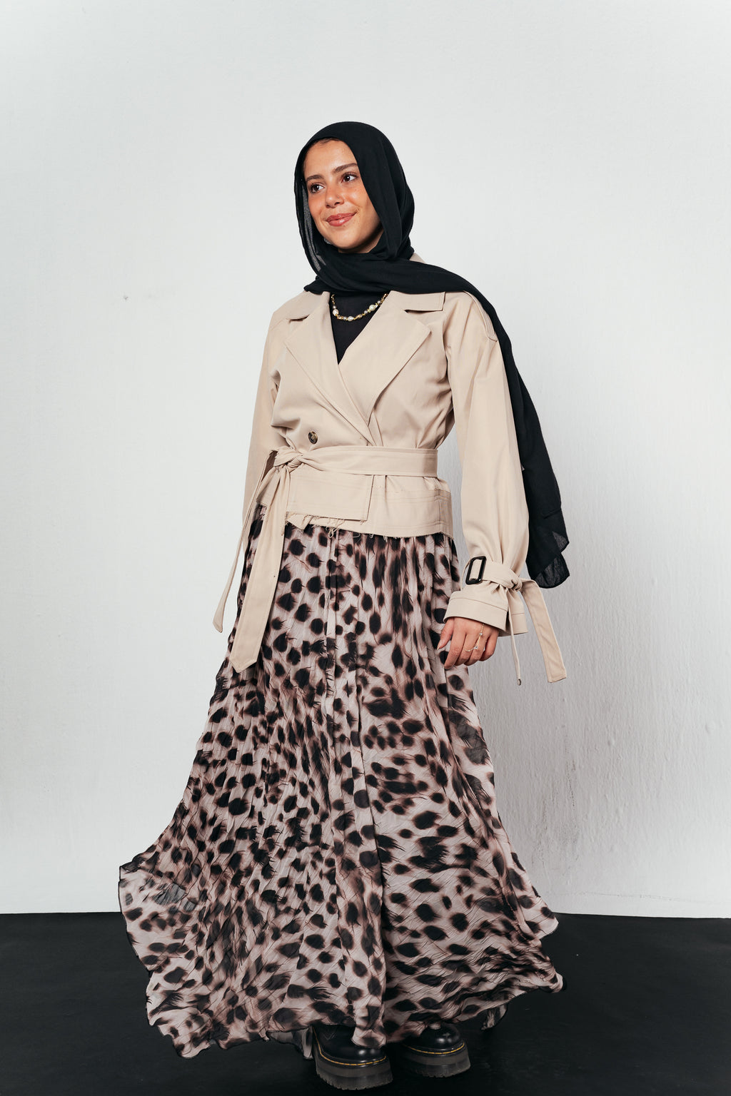 Dusky Dots Crushed Skirt