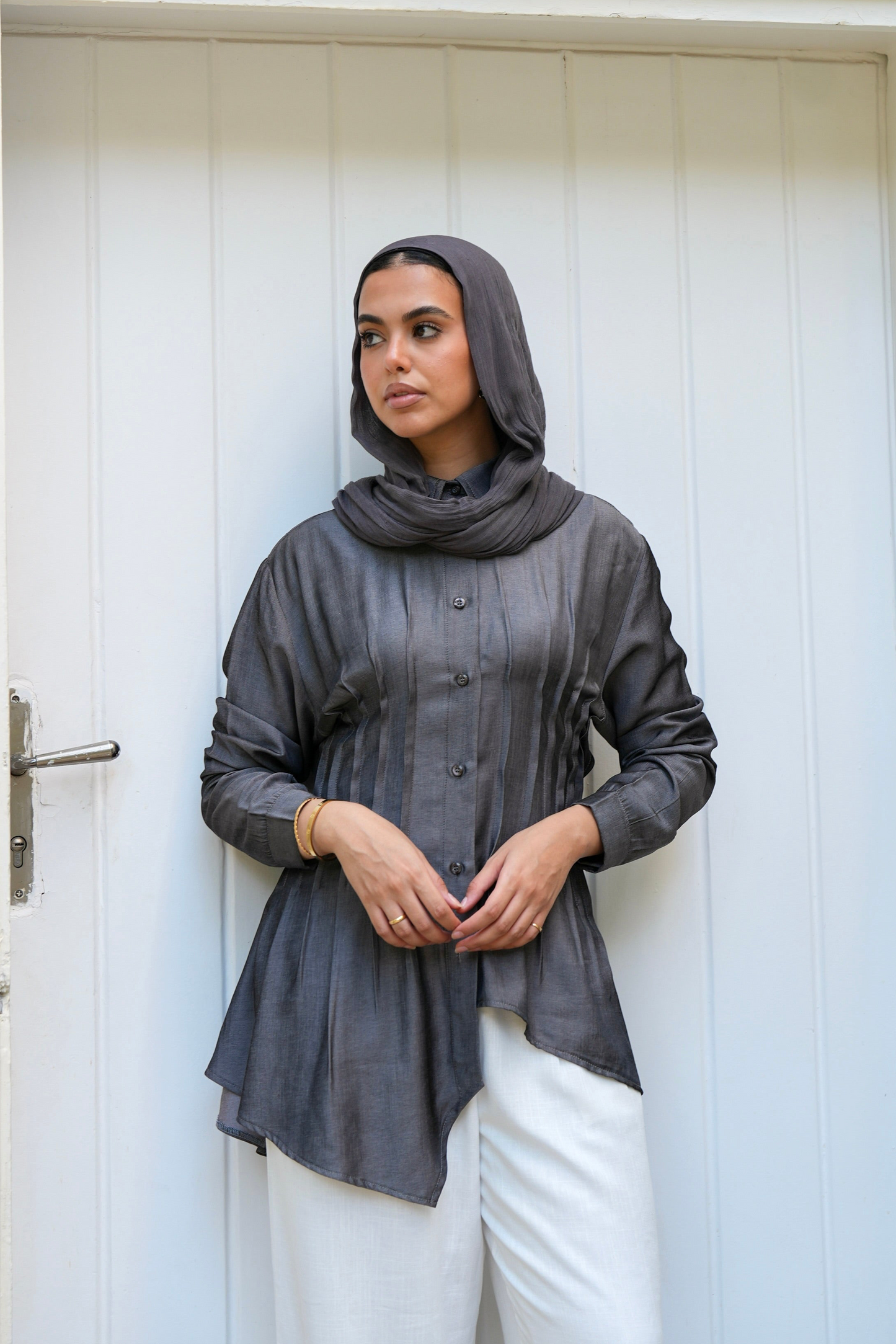 Dreamy Folds Shirt in Charcoal