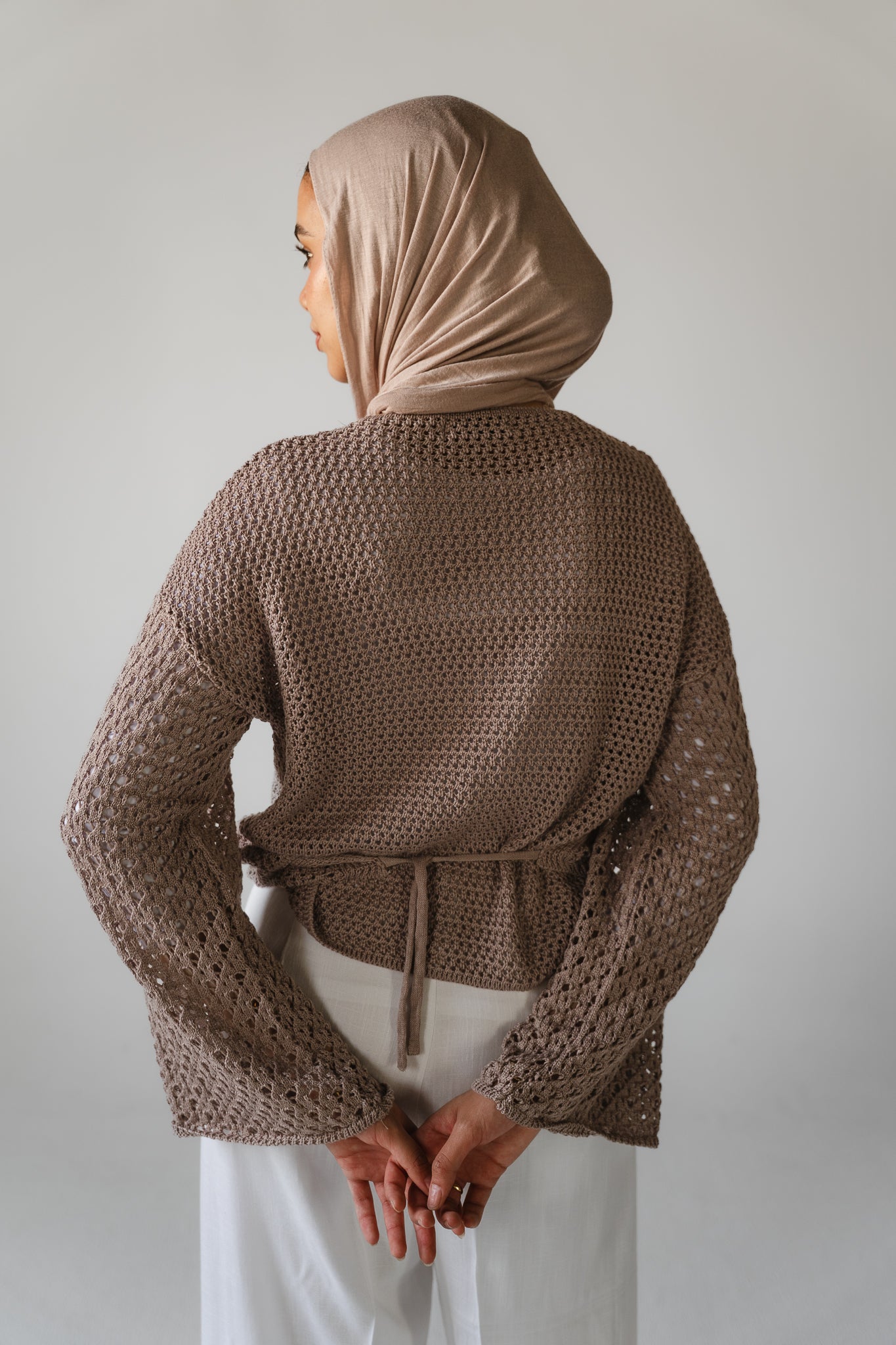 Seashell Wrap Top in Cafe