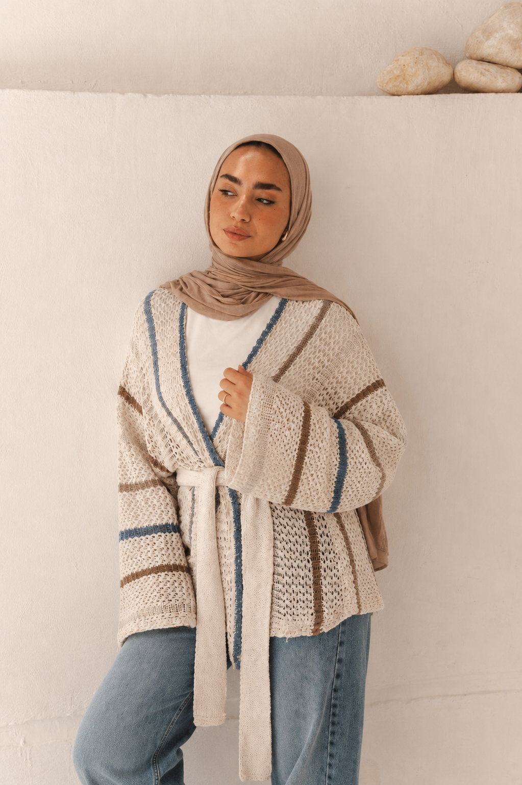 Better in Neutrals Metallic Threads Cardigan
