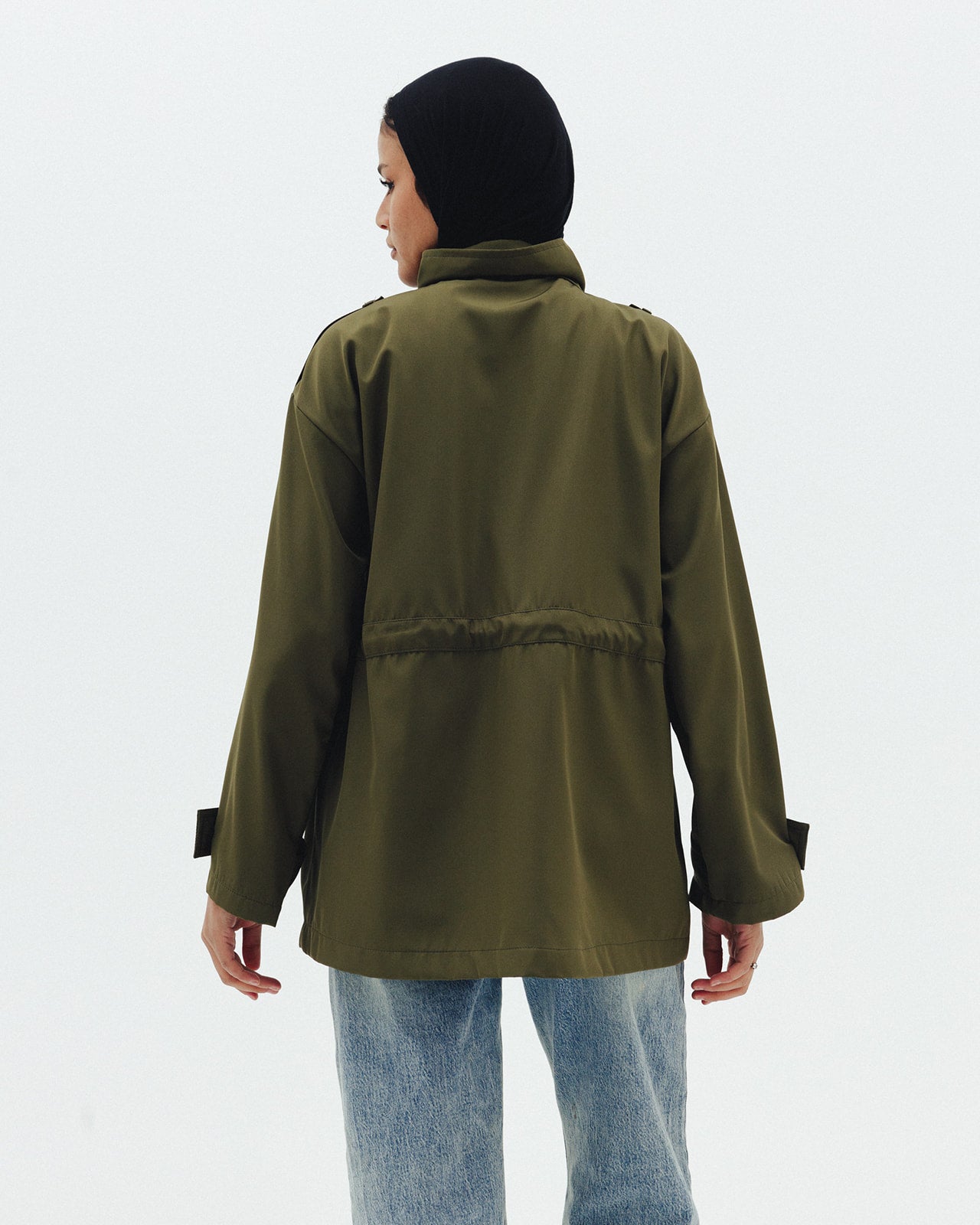 The Drawstring Jacket in Olive