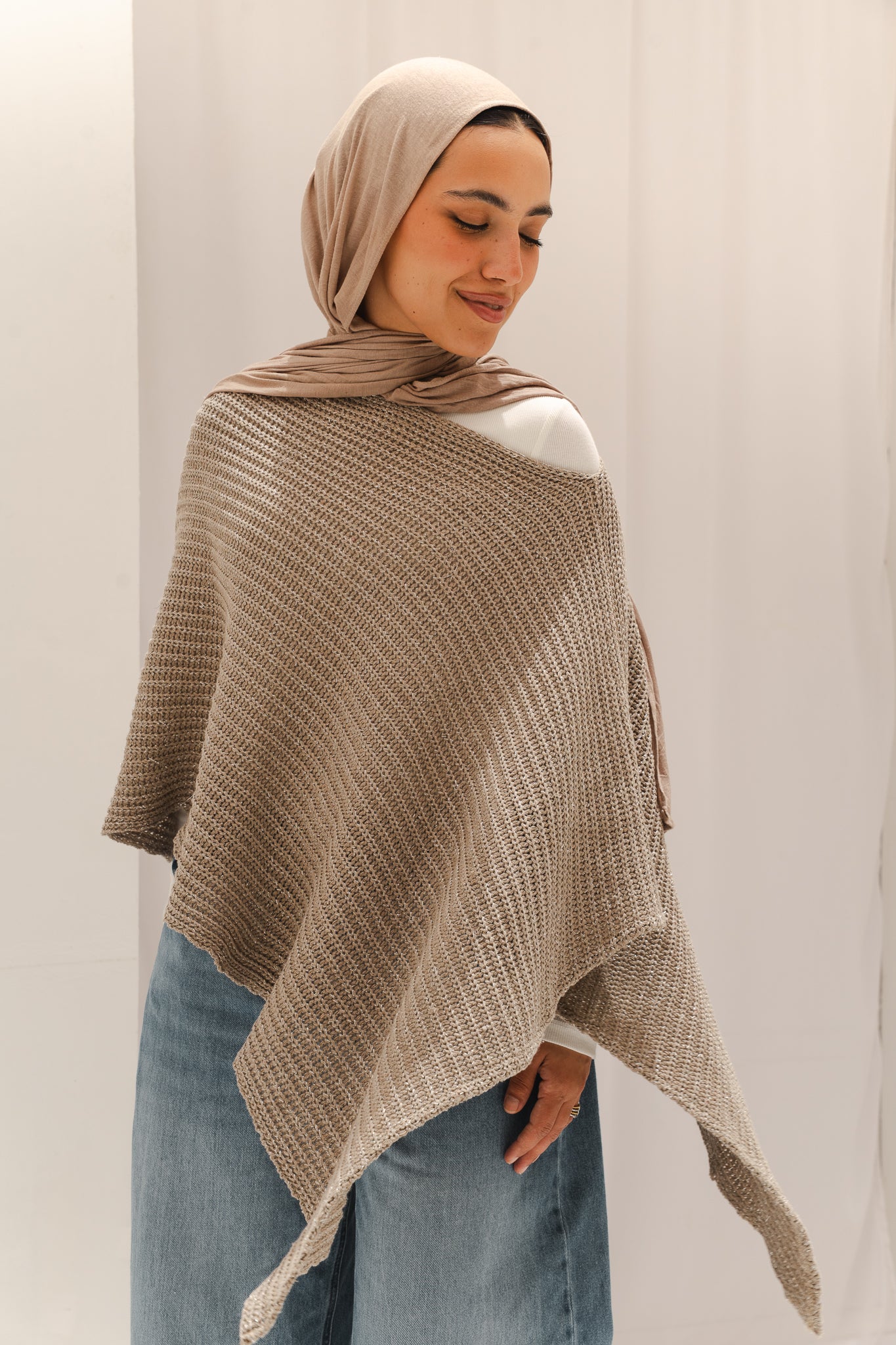 Lumira Cape Top in Shimmer Cafe