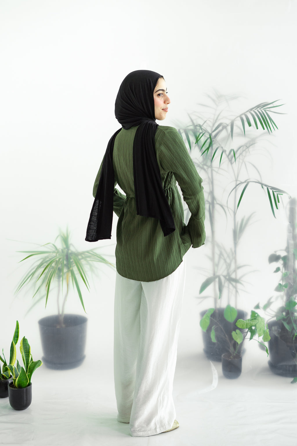 Long celine top in olive