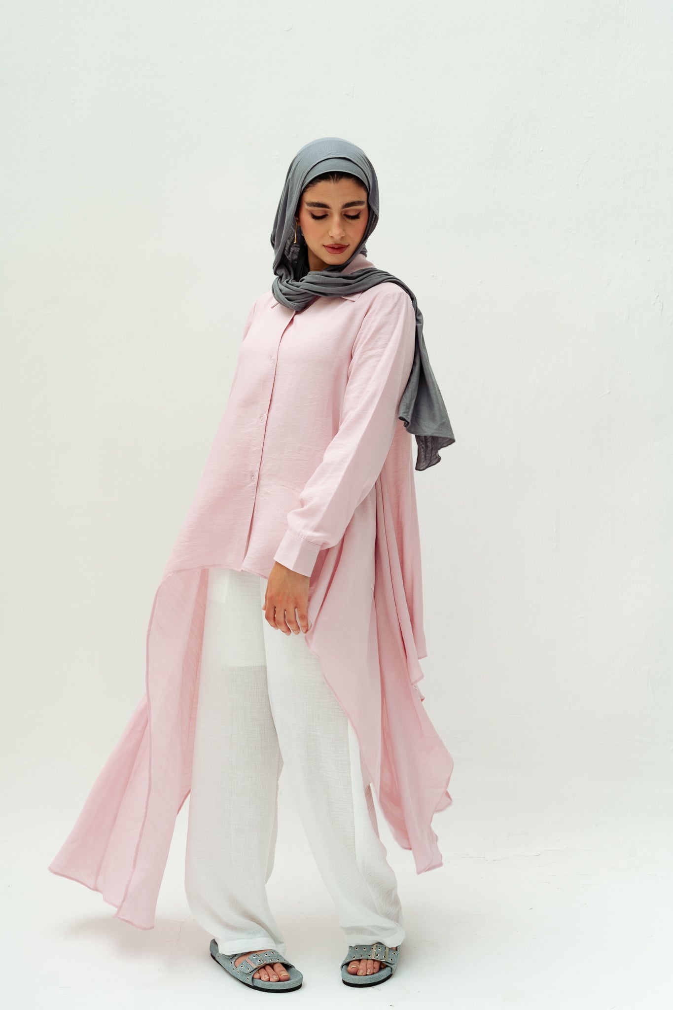 Draped Asymmetrical Top in Rose