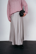 Satin Skirt in Grey