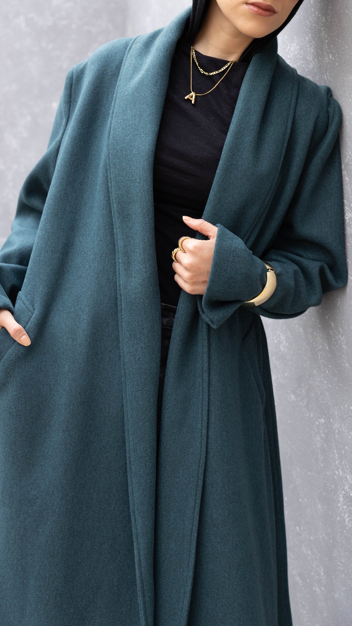 The Round Up Coat in Forest green