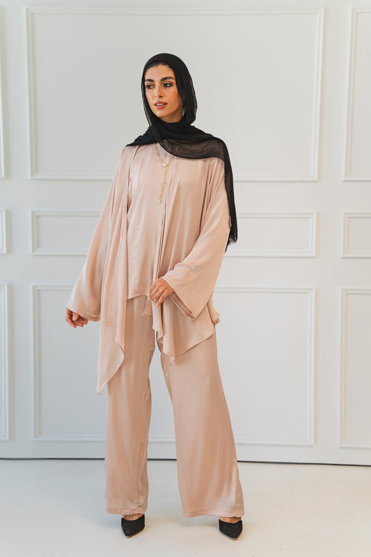 Luxe Drapped Set in Champagne