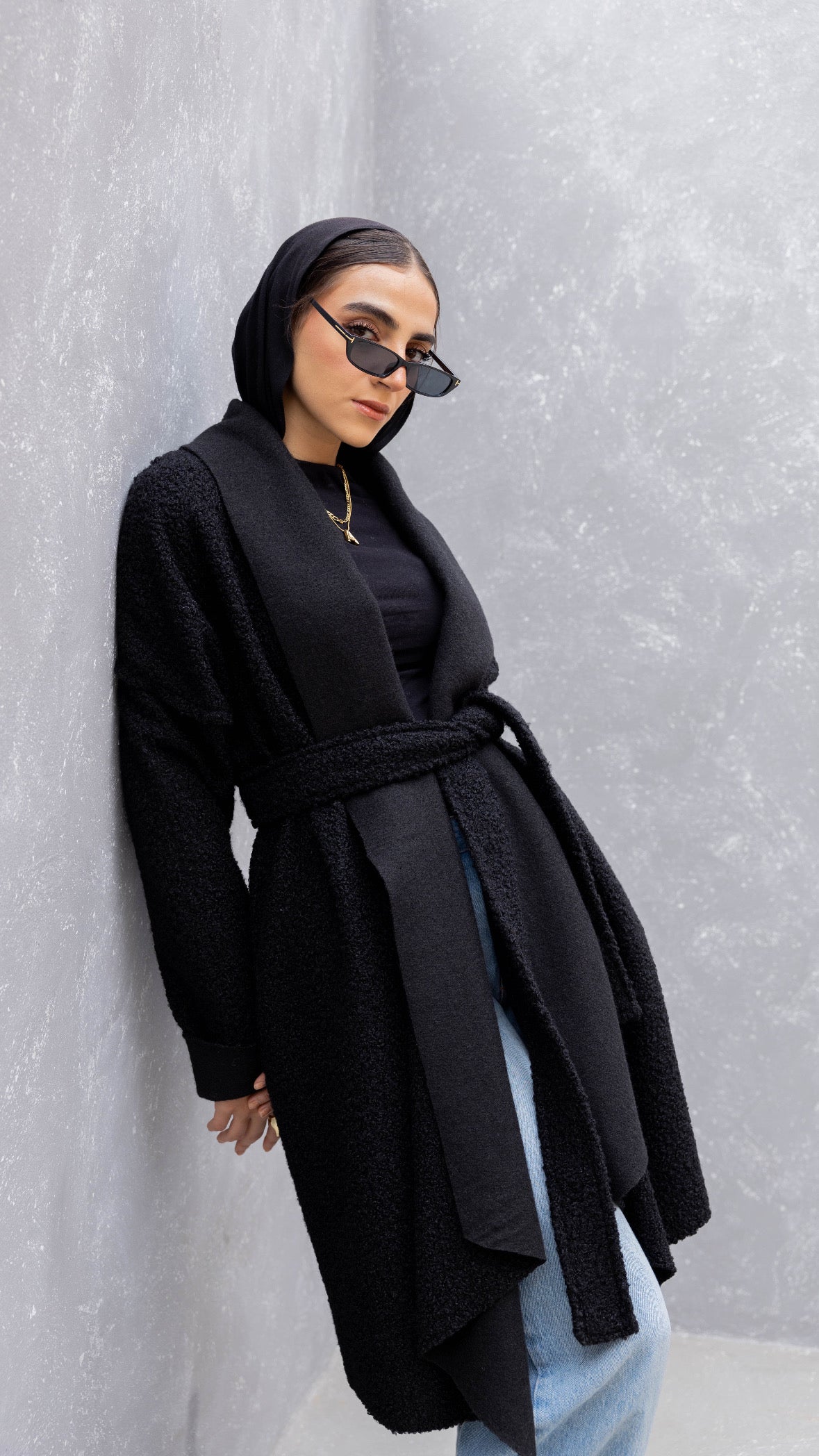 Cuddle up coat in black