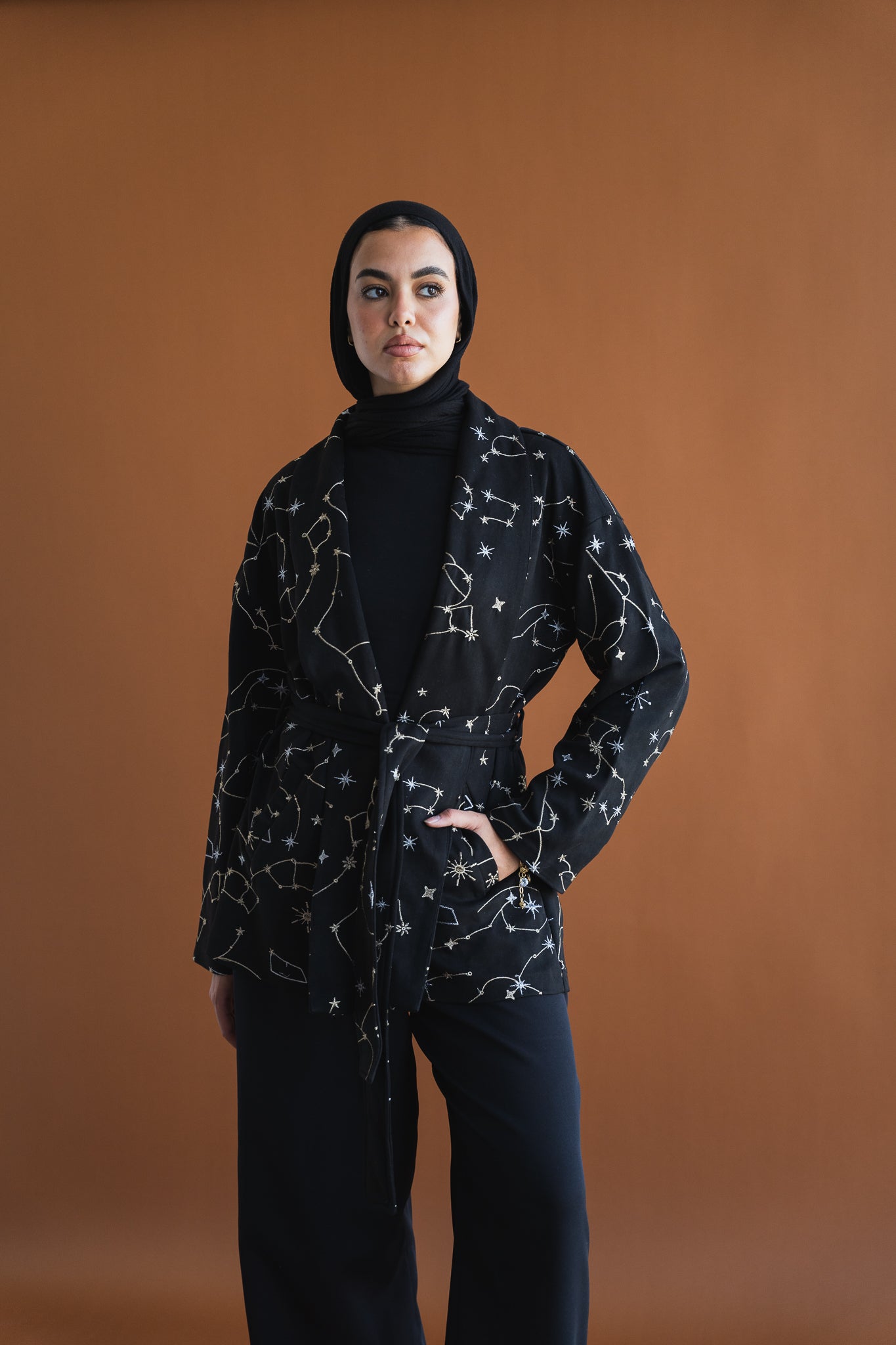 Celestial Embroidery Jacket in Black - LIMITED EDITION