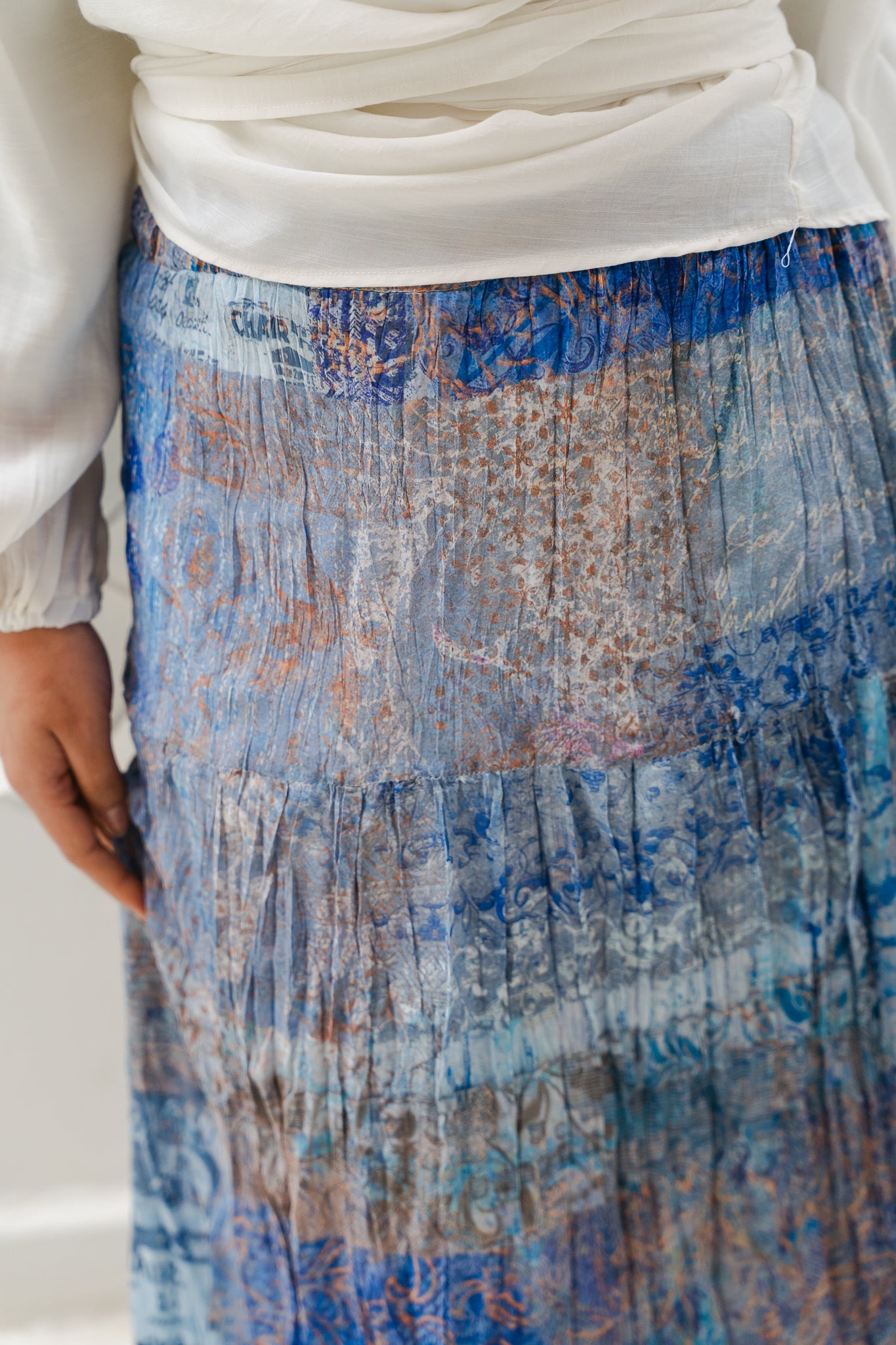 Ocean Waves Crushed Skirt