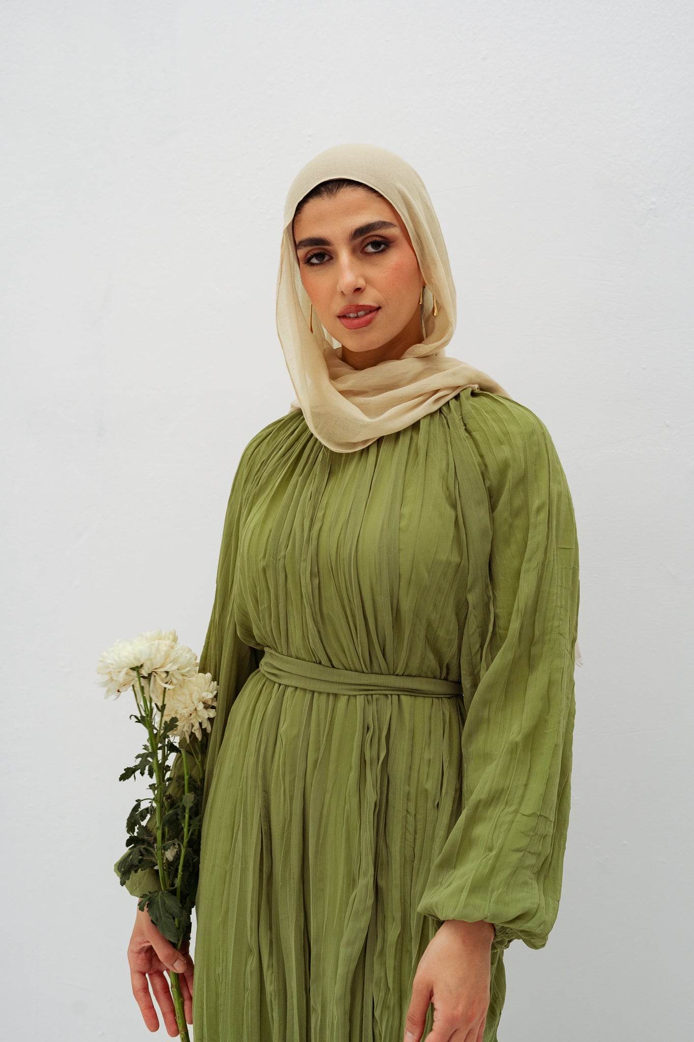 Nazly crushed dress in Mint