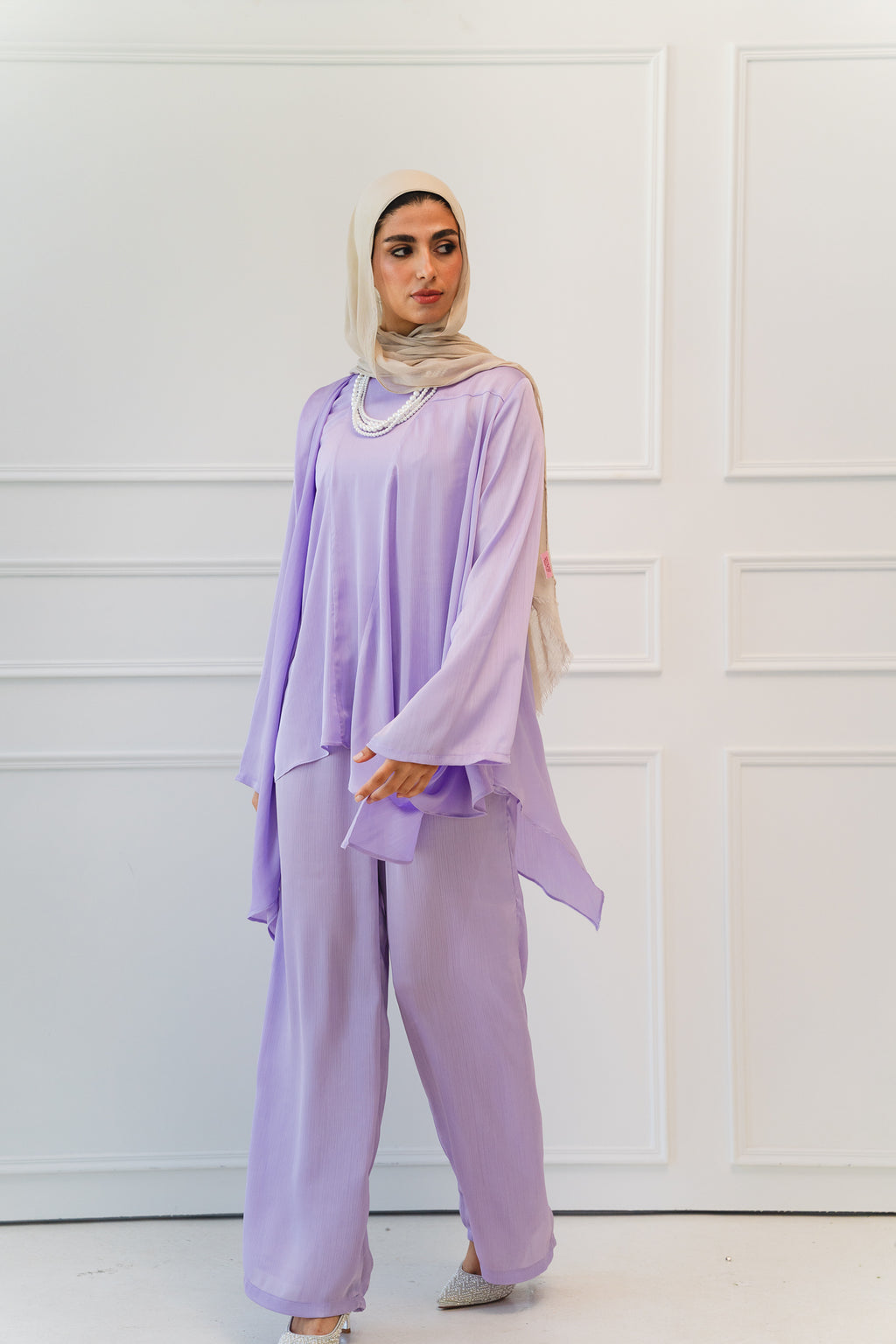 Luxe Drapped Set in Lilac