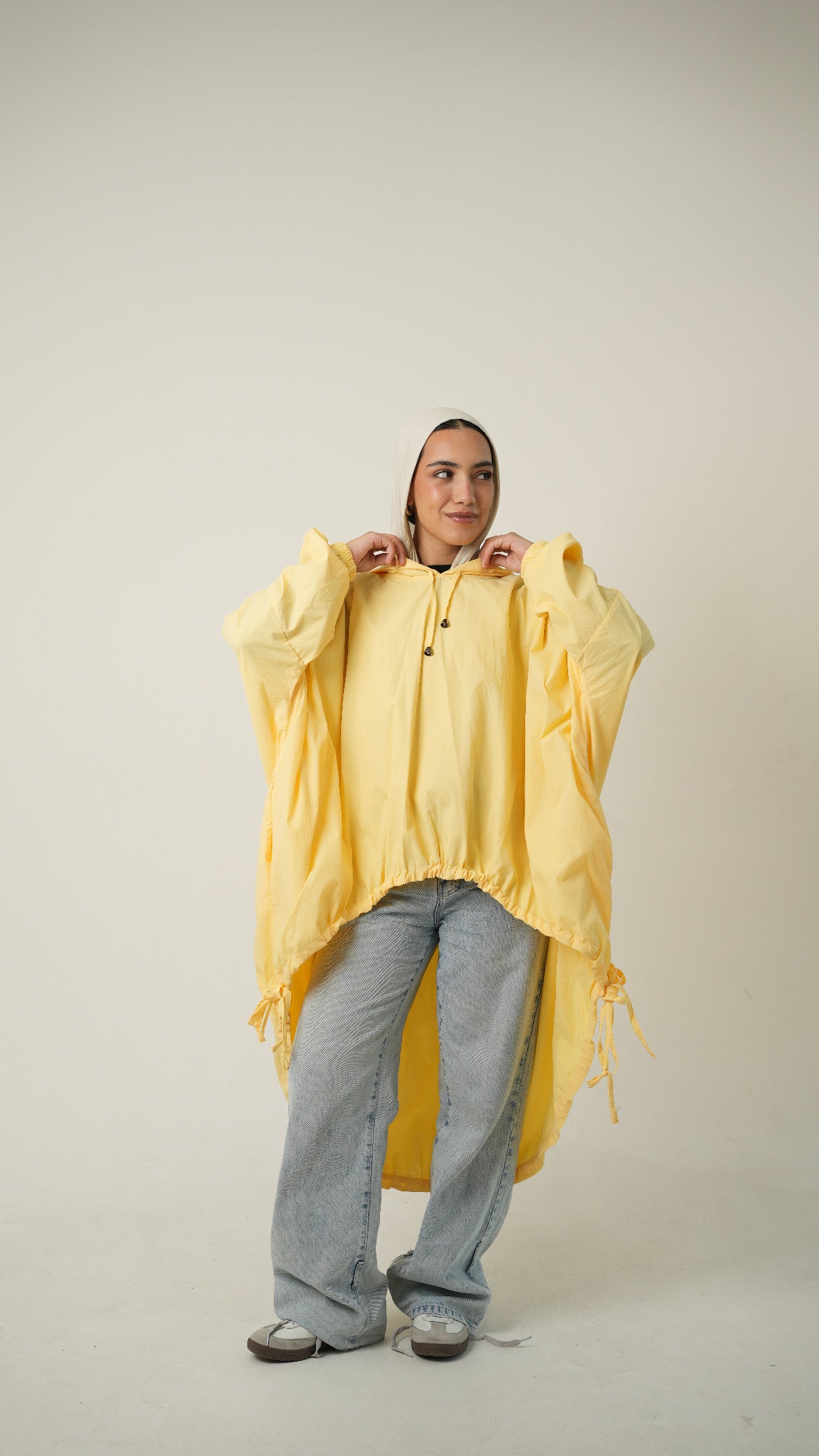 Hooded Waterproof jacket in butter yellow