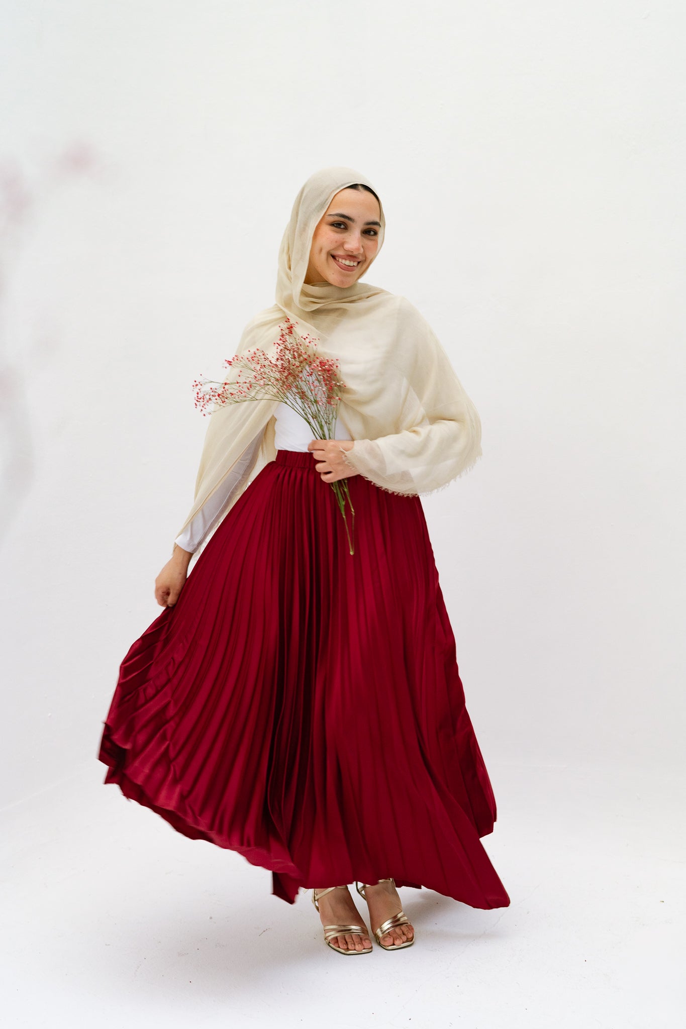 Ash Asymmetrical Skirt in Burgundy