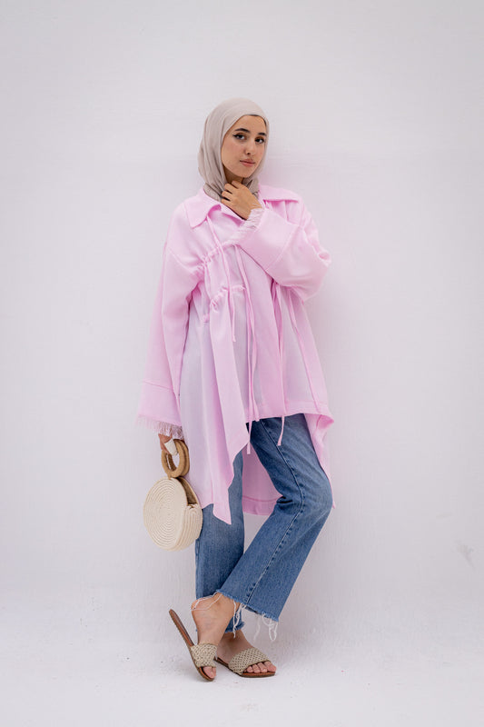 Linen kimono in Candy