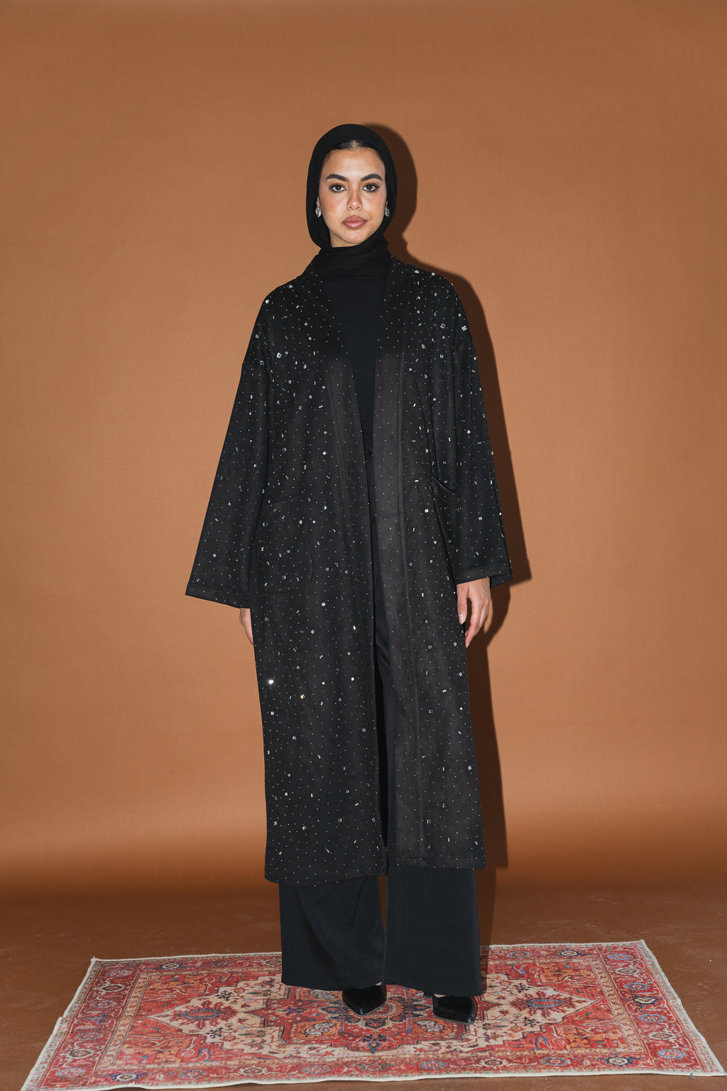 Milky way Stone Cardigan in Black