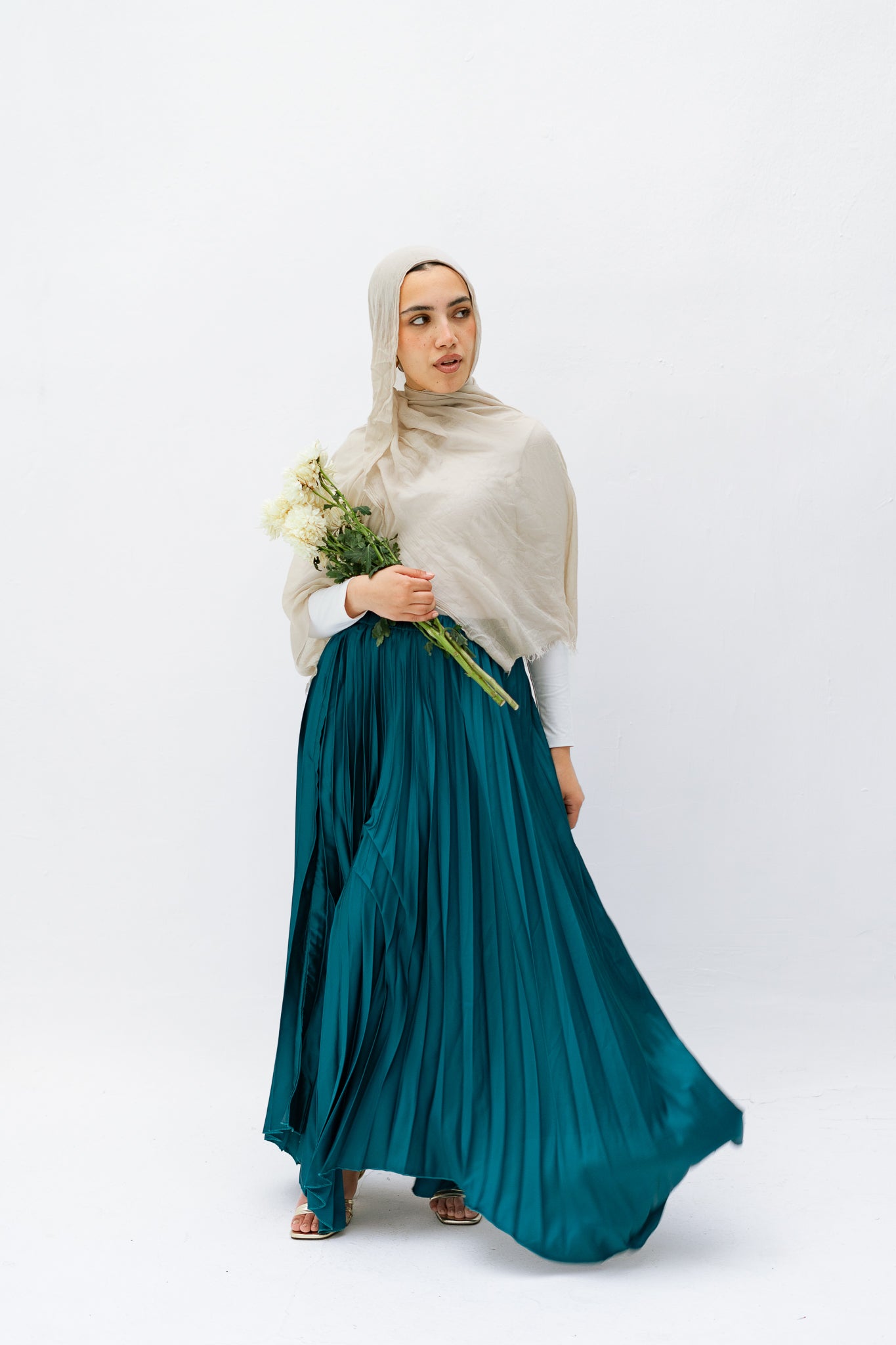 Ash Asymmetrical Skirt in Teal