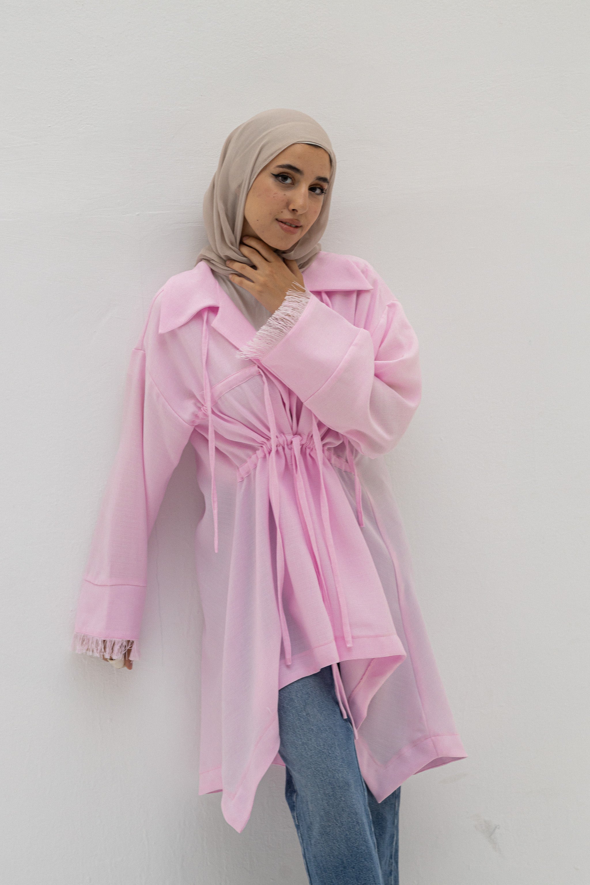 Linen kimono in Candy