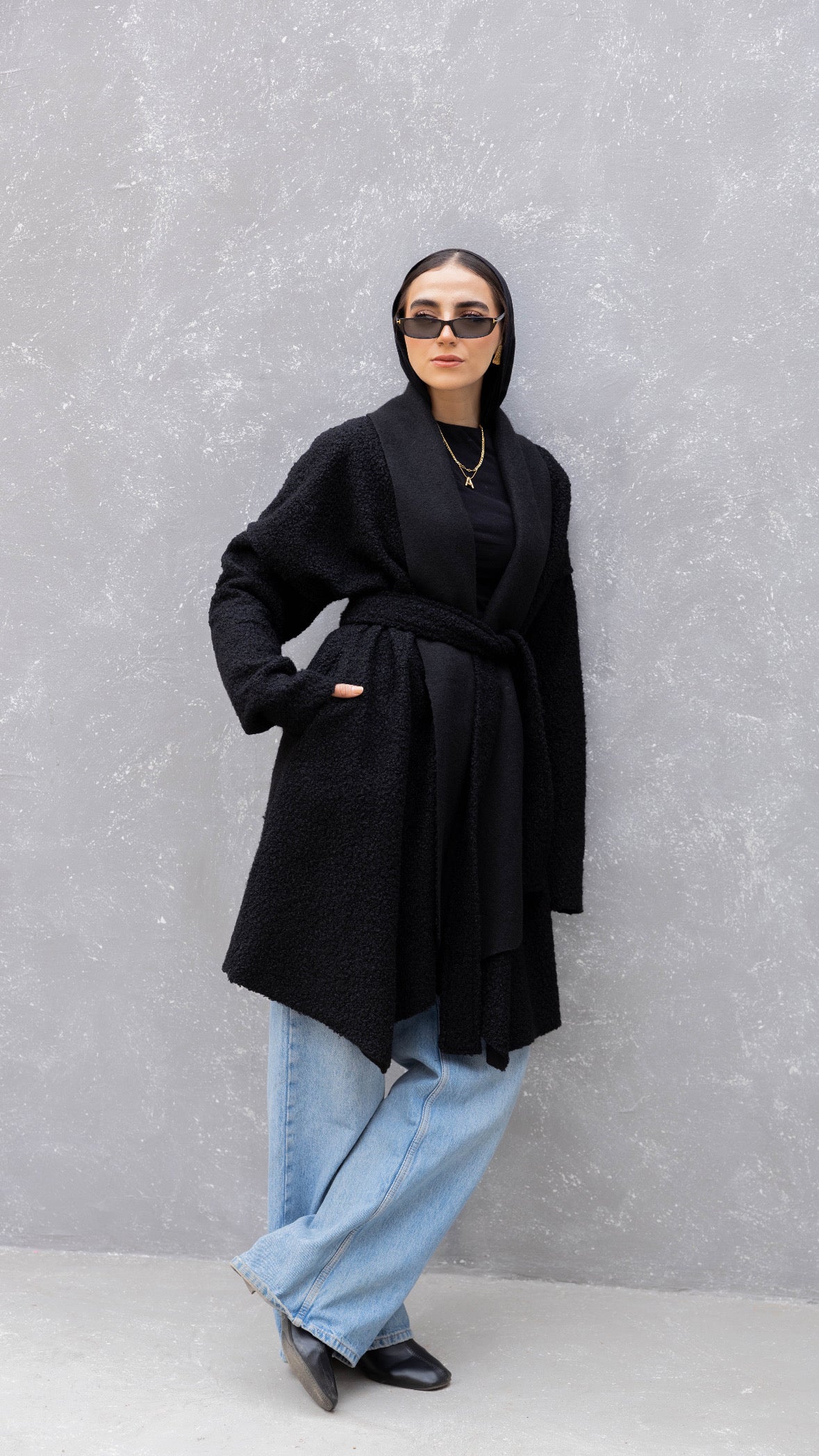 Cuddle up coat in black