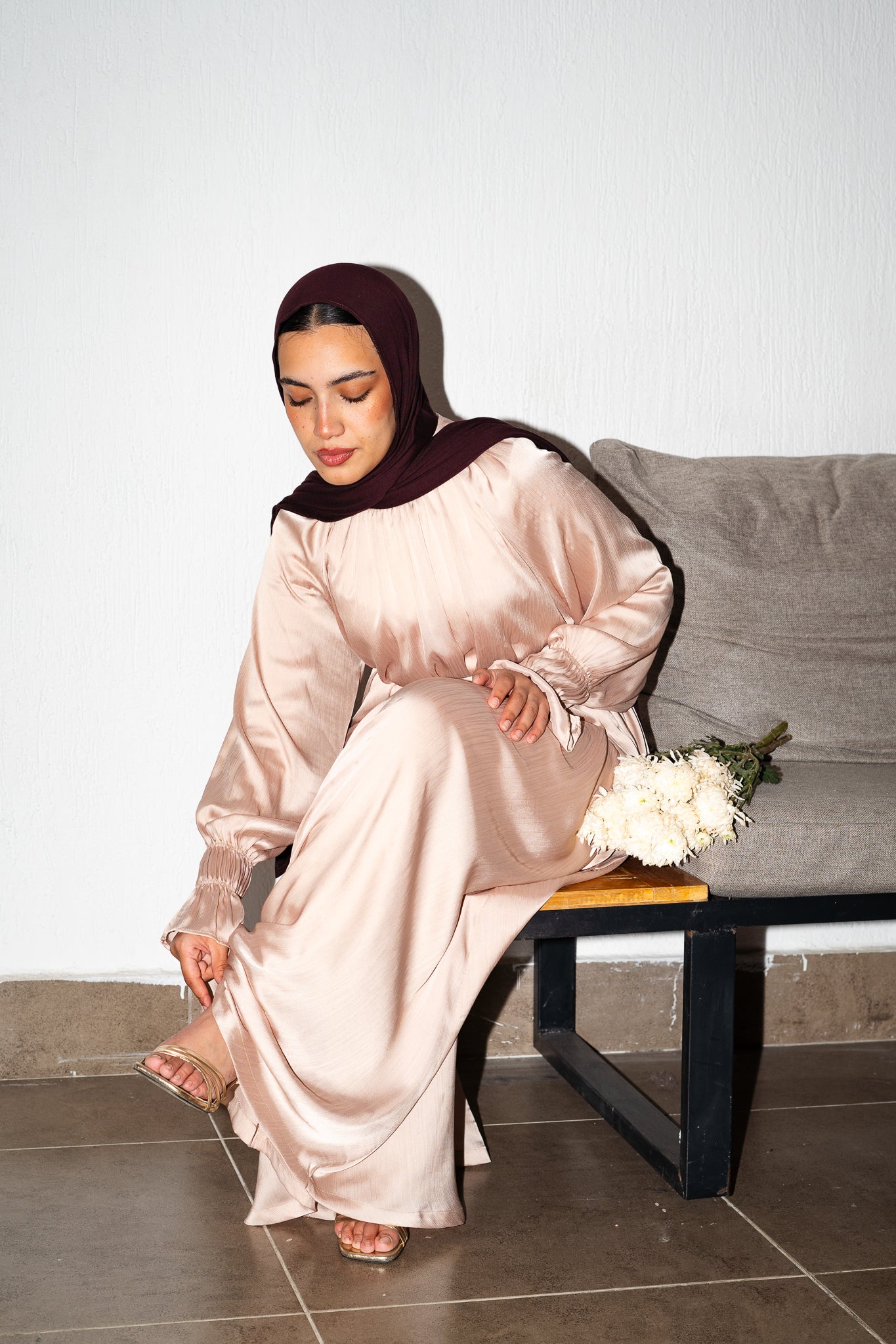 Lily dress in Rose tan