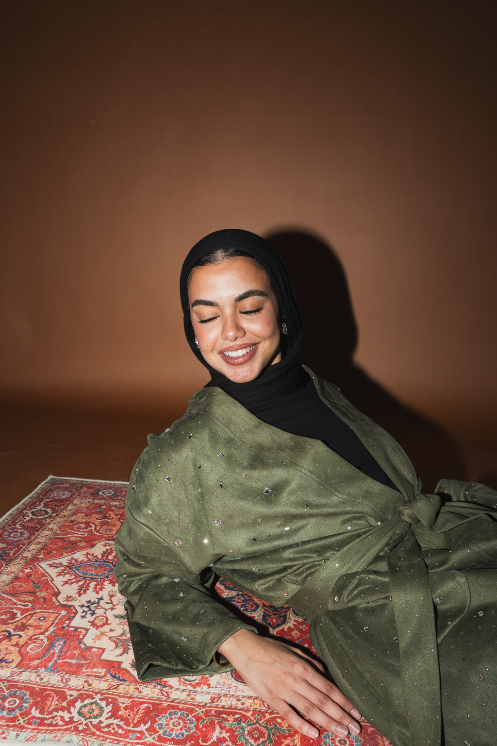 Milky way Stone Cardigan in Olive