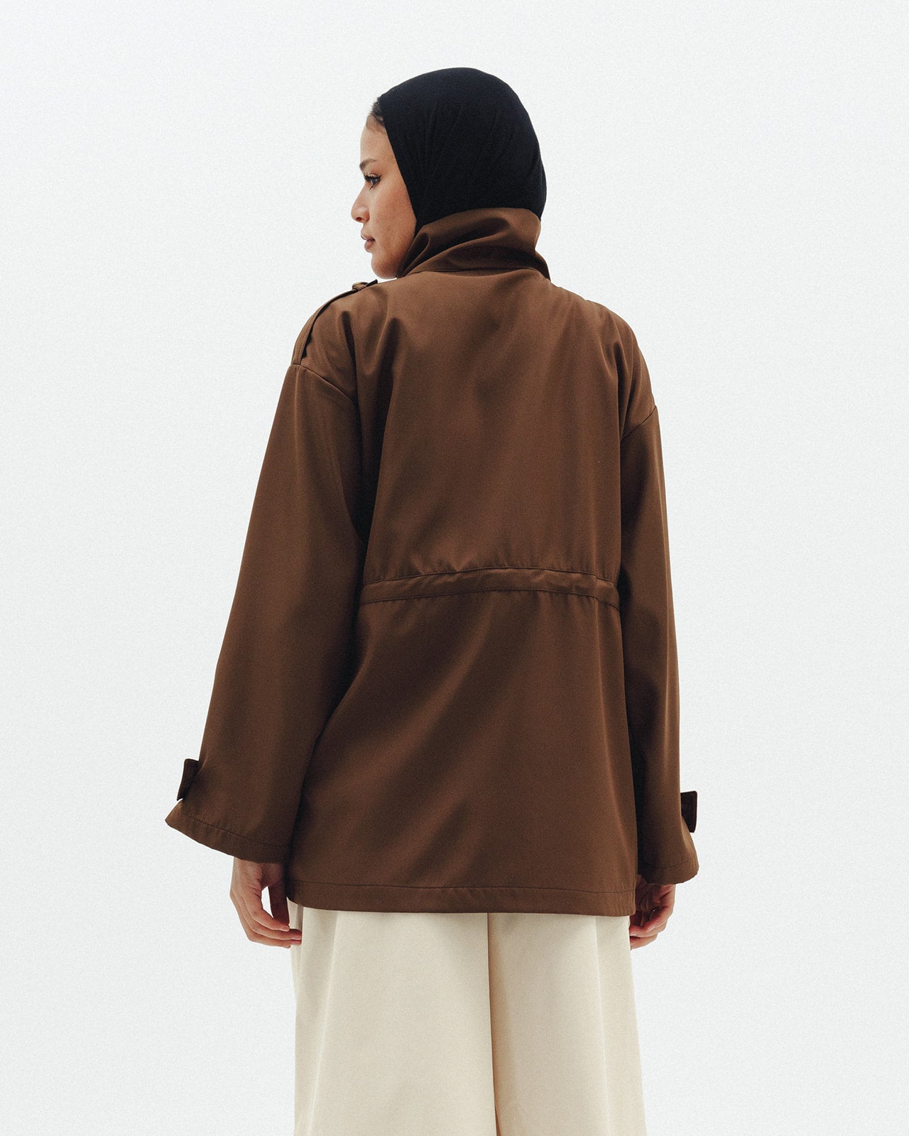 The Drawstring Jacket in Brown