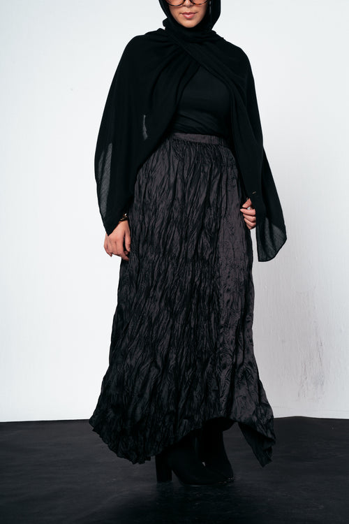 Anne Crushed skirt in Black