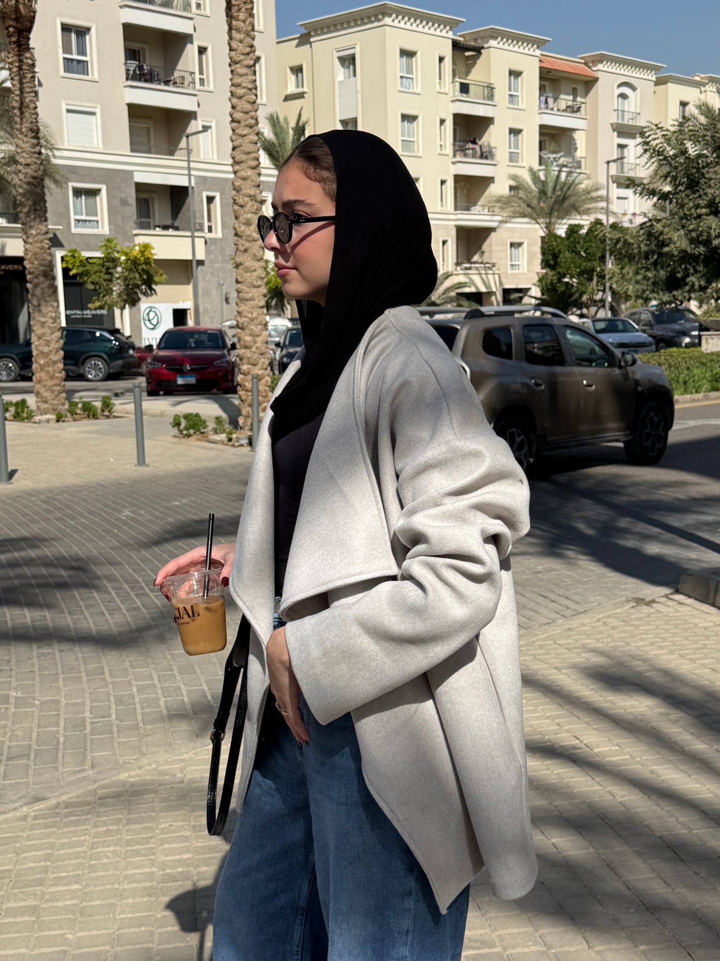 The Wrap Grace Coat in Greige