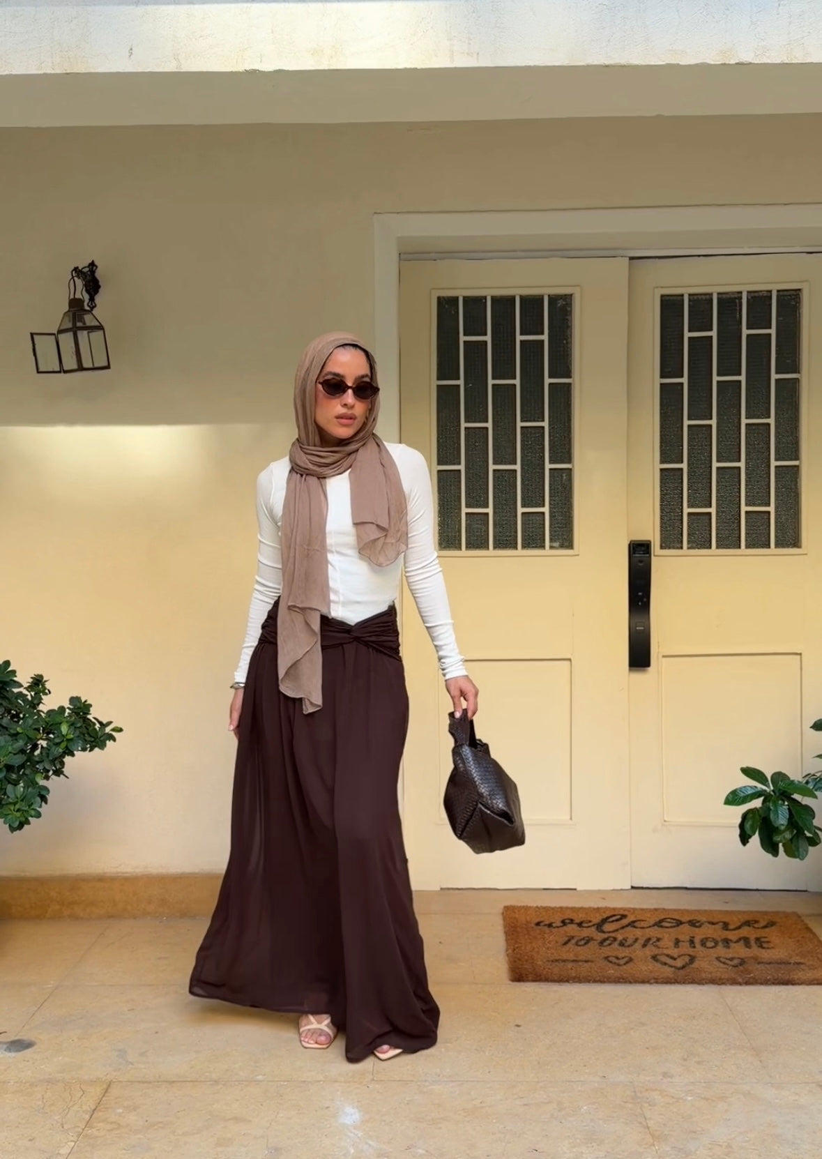 Ruby Twisted Skirt in Brown