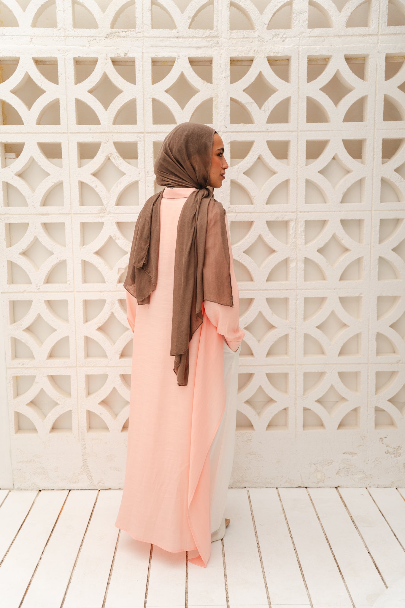 All Around Asymmetric Top in Peach