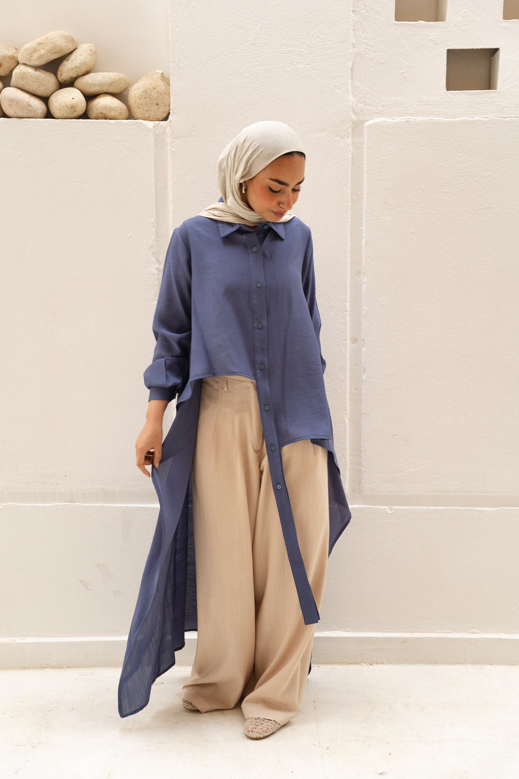 All Around Asymmetric Top in Blue