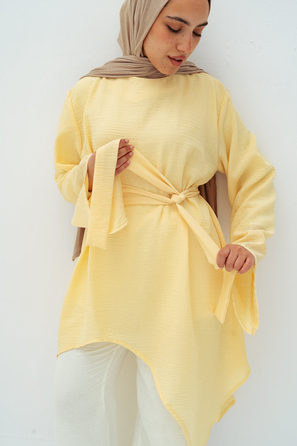 Ella asymmetric top in yellow
