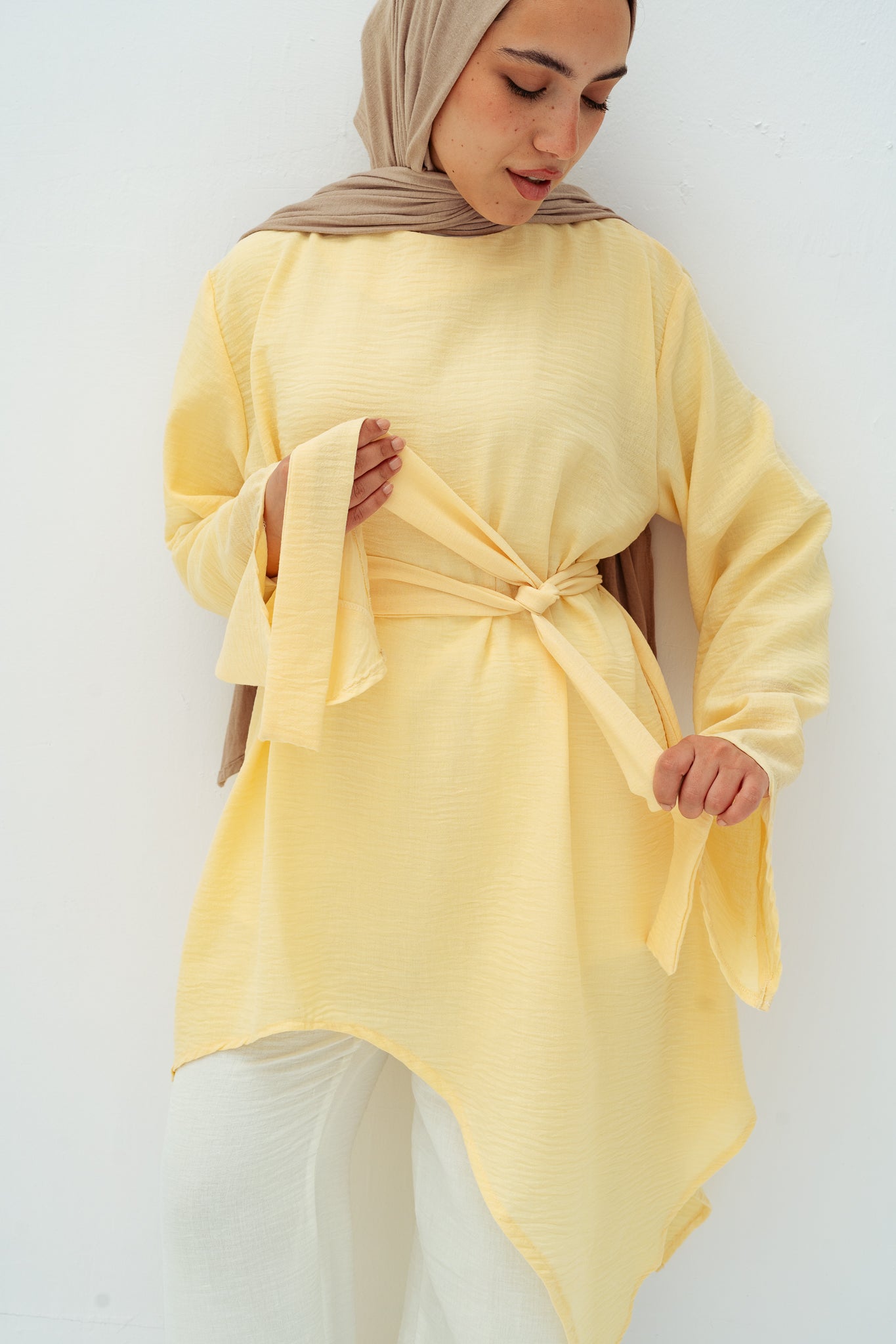 Ella asymmetric top in yellow