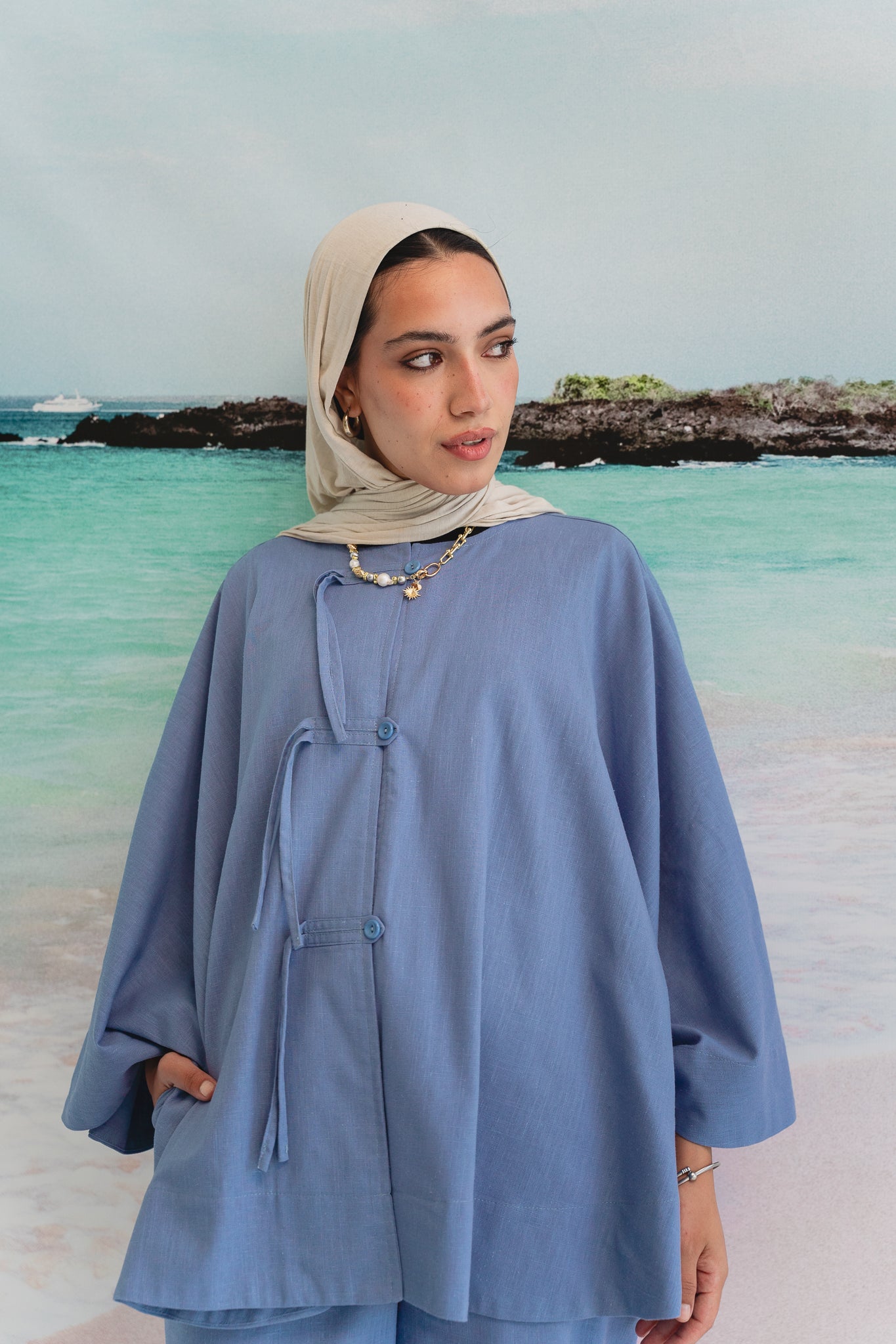 Golden Sands set in Denim blue