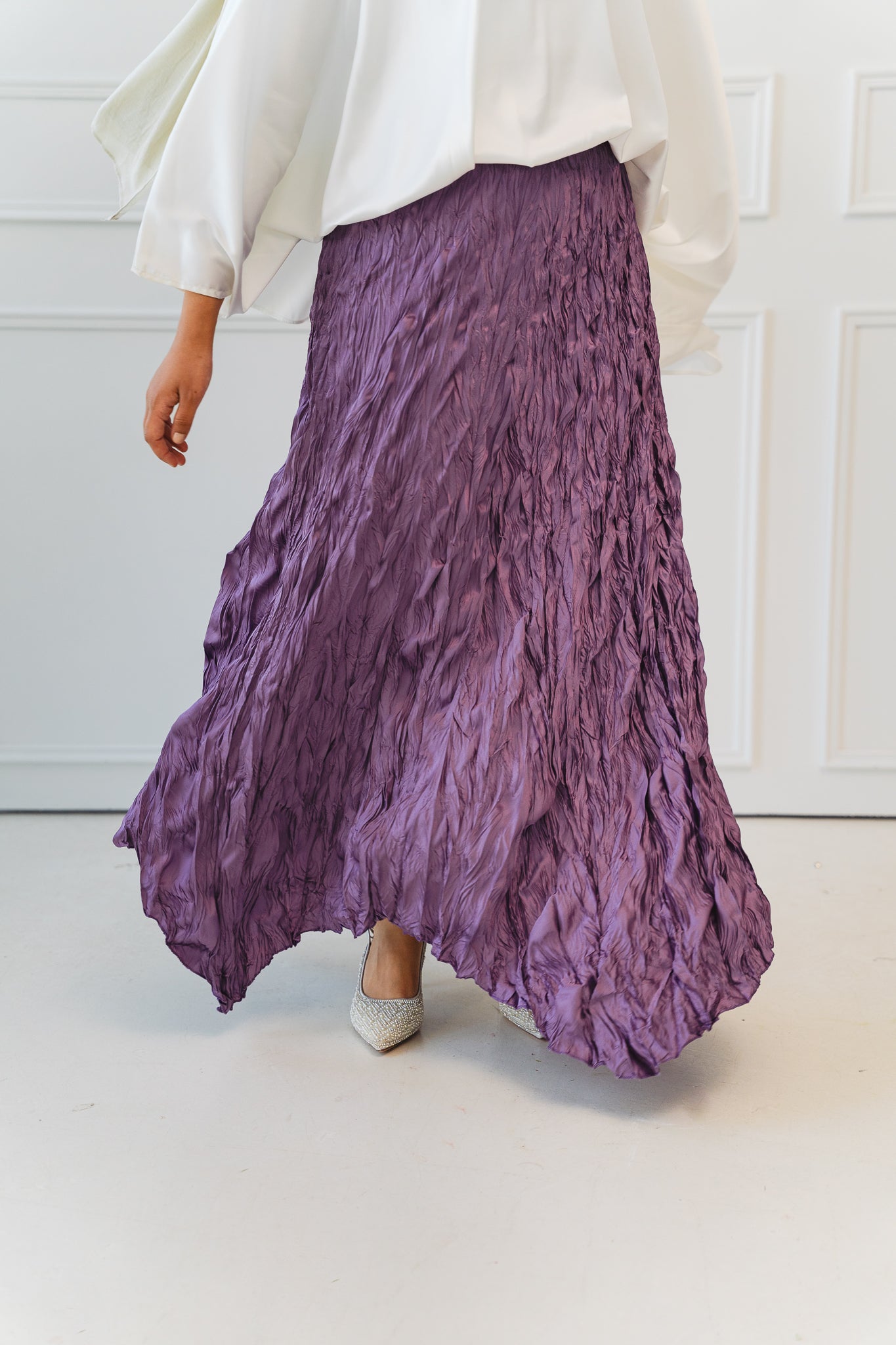 Anne Crushed skirt in Mauve