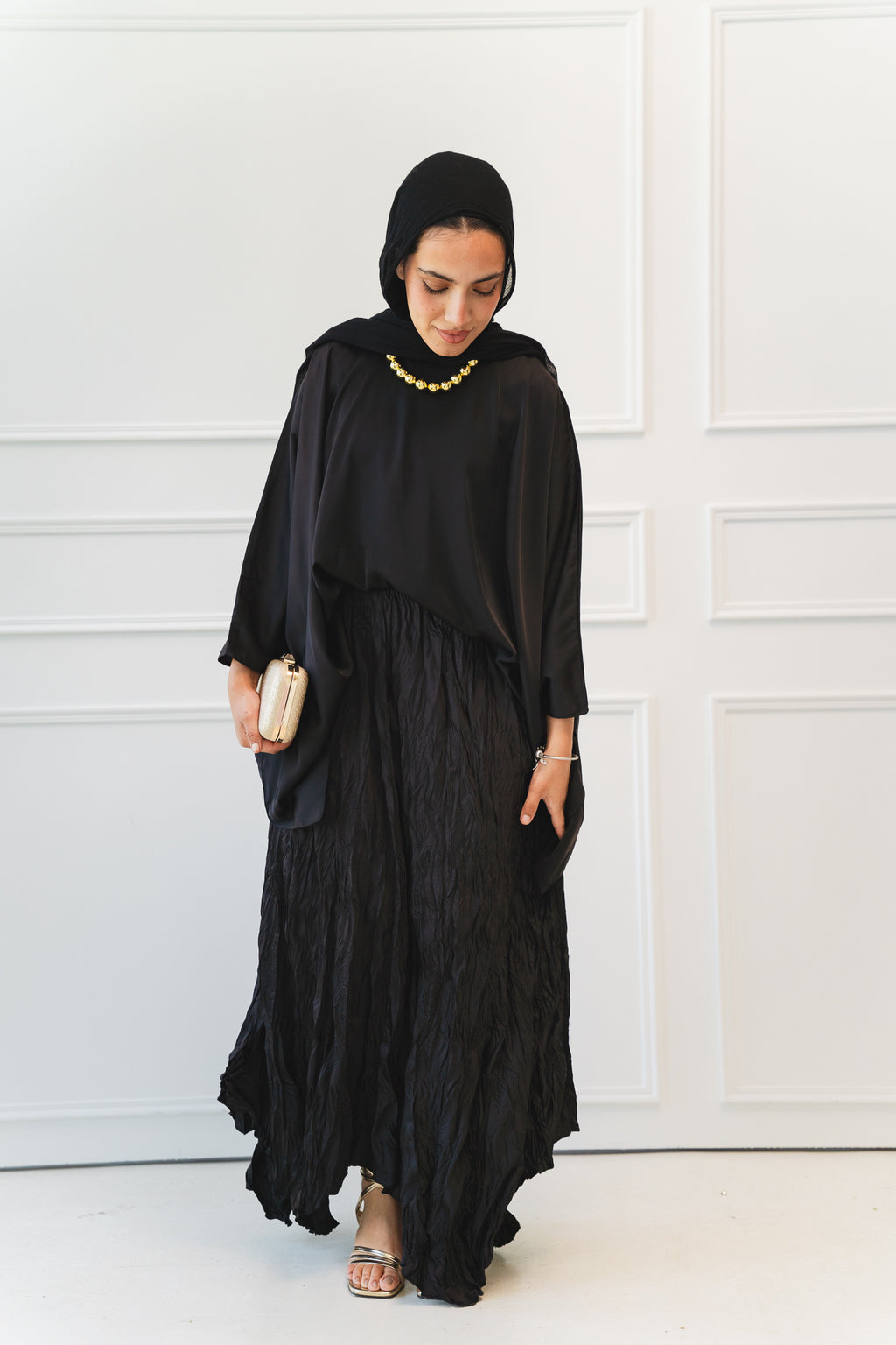 Anne Crushed skirt in Black