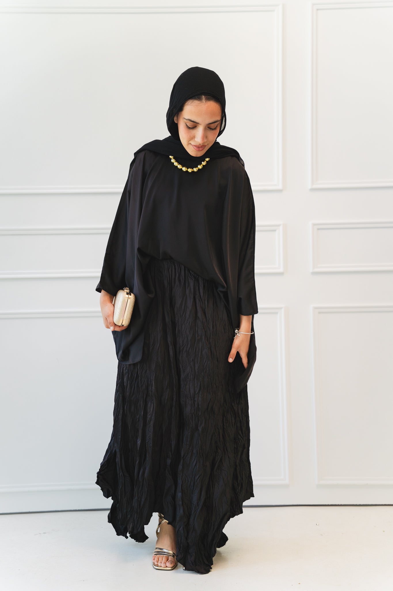 Anne Crushed skirt in Black