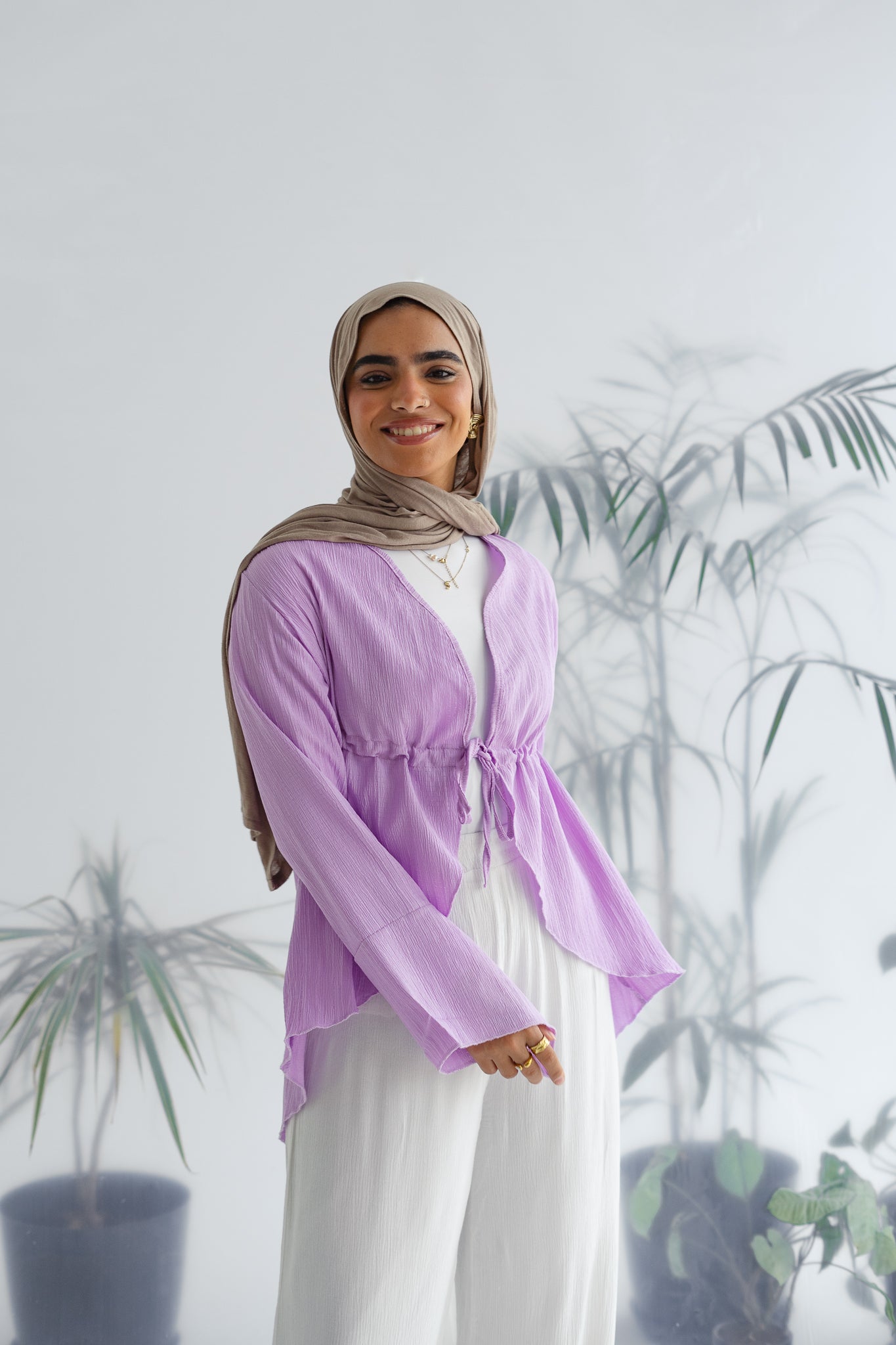 Long celine top in lilac