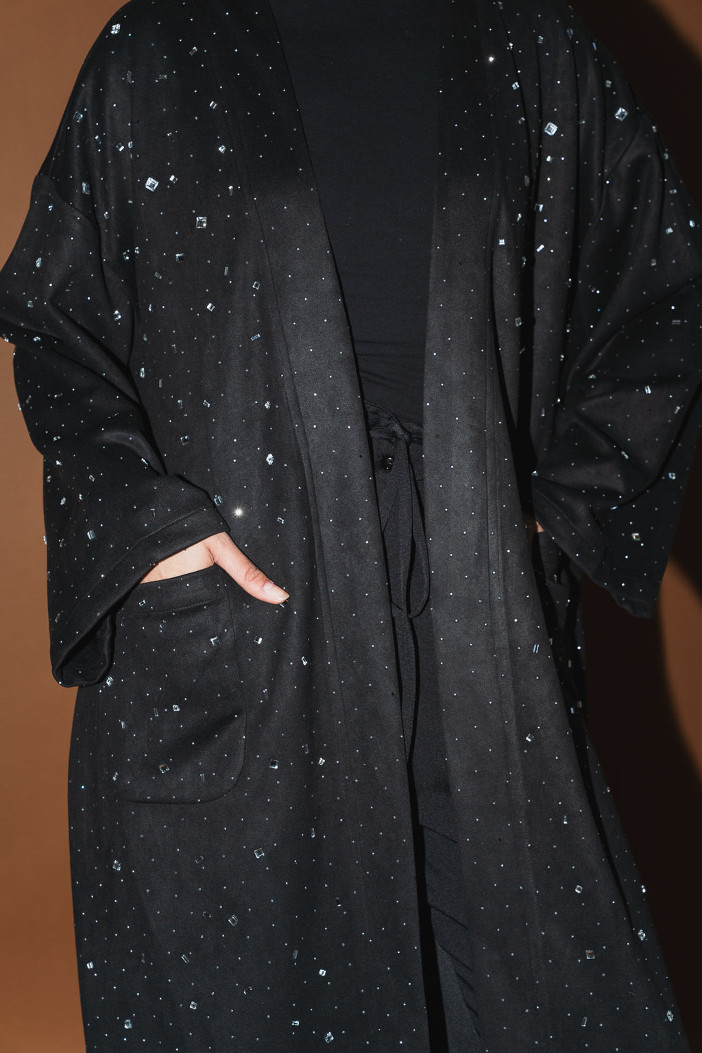 Milky way Stone Cardigan in Black