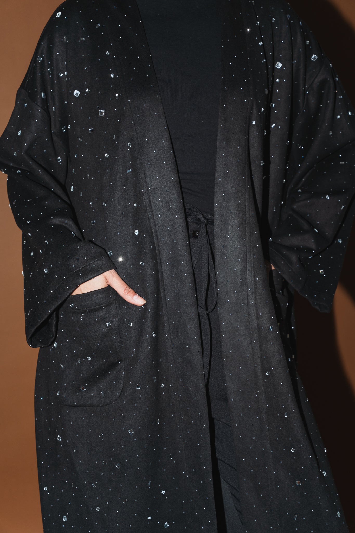 Milky way Stone Cardigan in Black