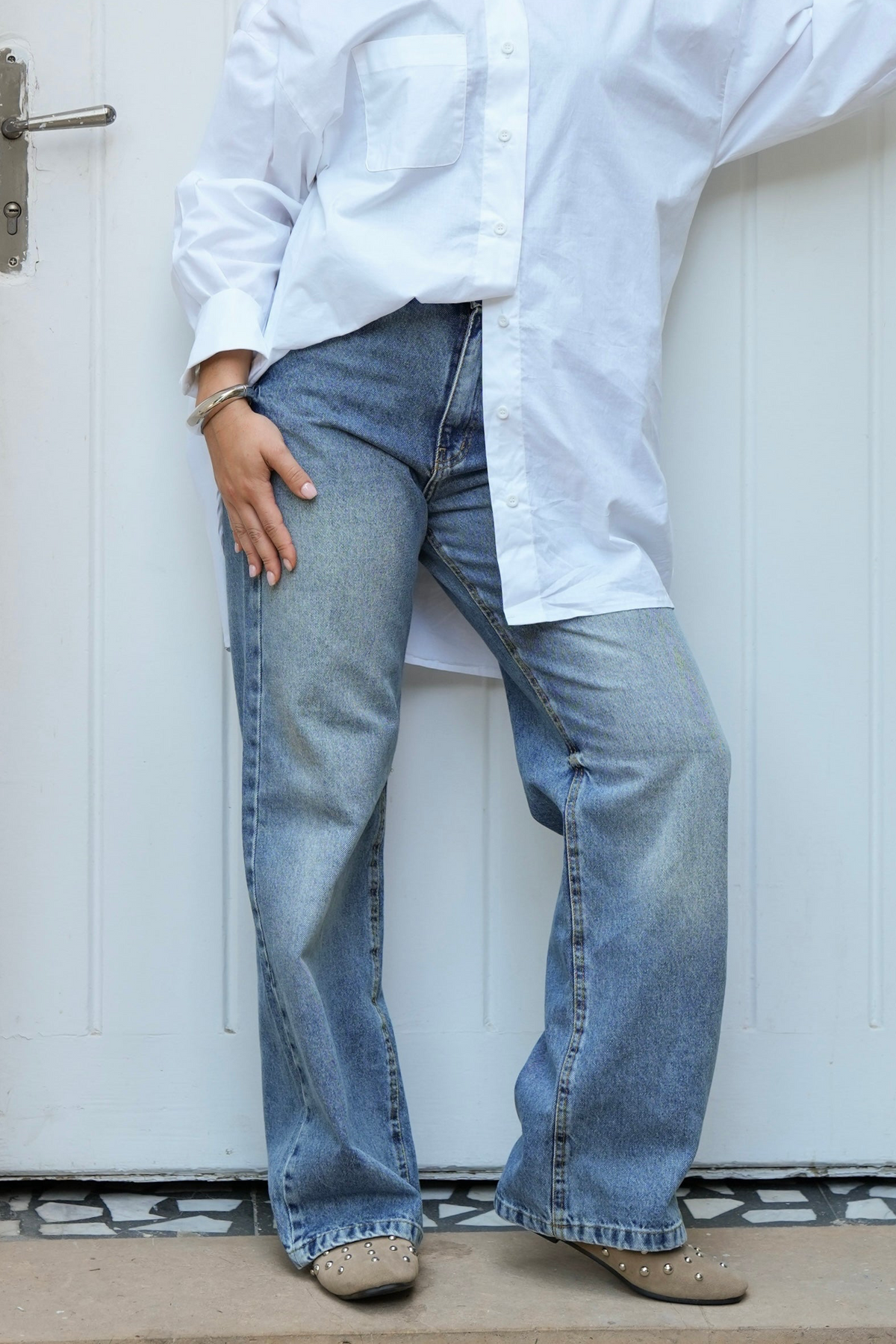 Daily Fit Denim Pants in Mid Blue