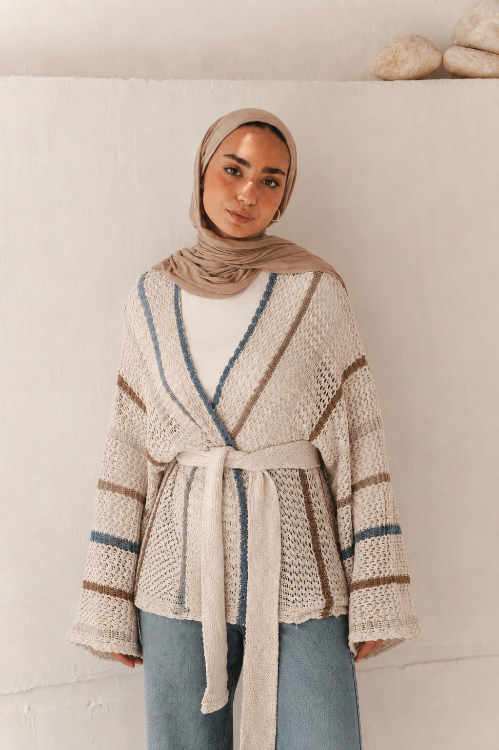 Better in Neutrals Metallic Threads Cardigan
