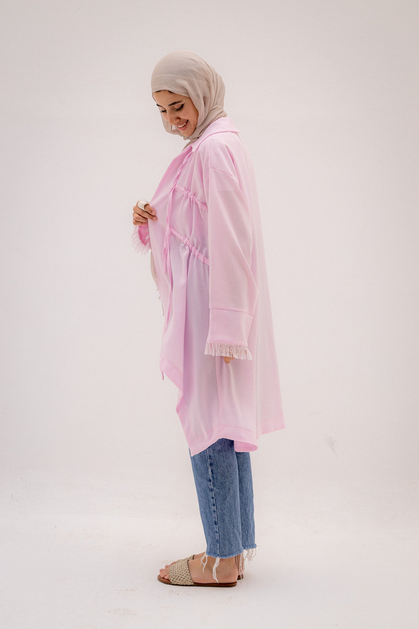 Linen kimono in Candy