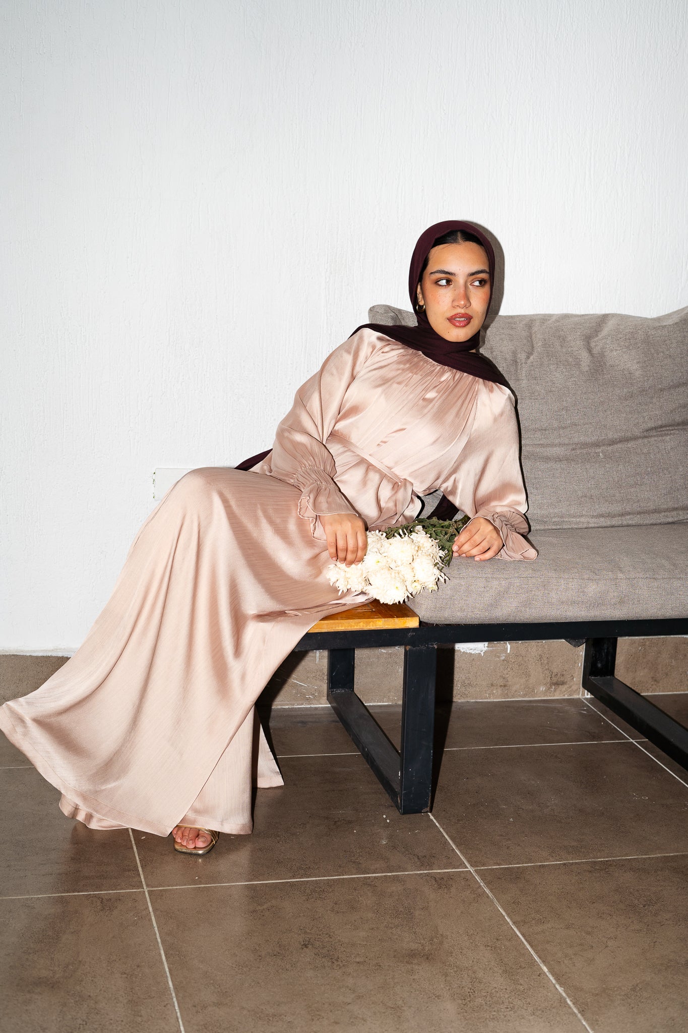 Lily dress in Rose tan