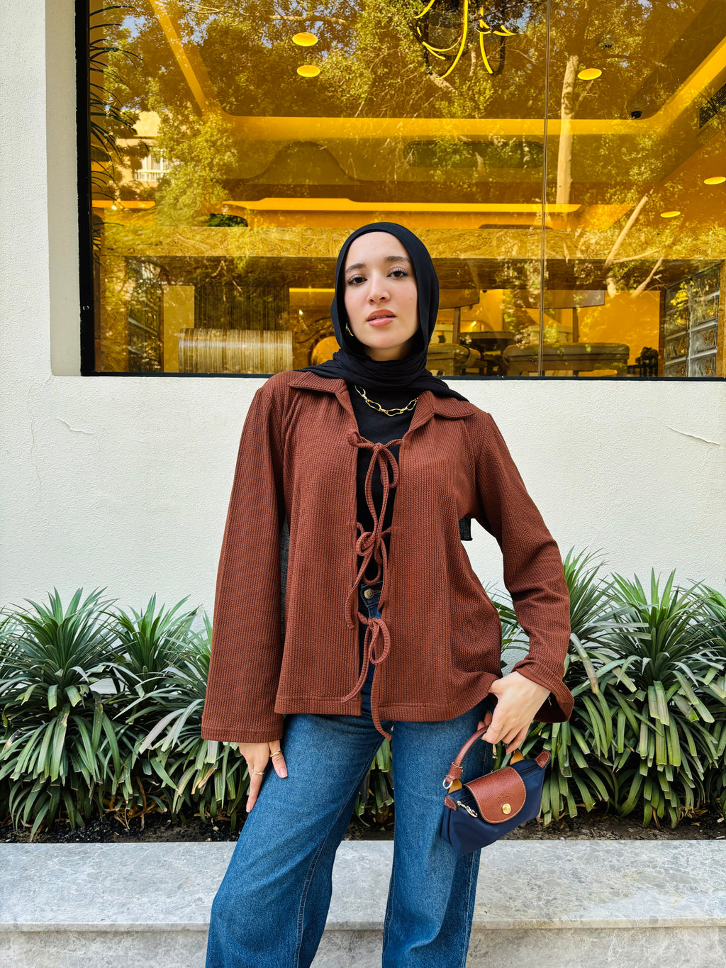 Tied to Go Top in Brick Brown