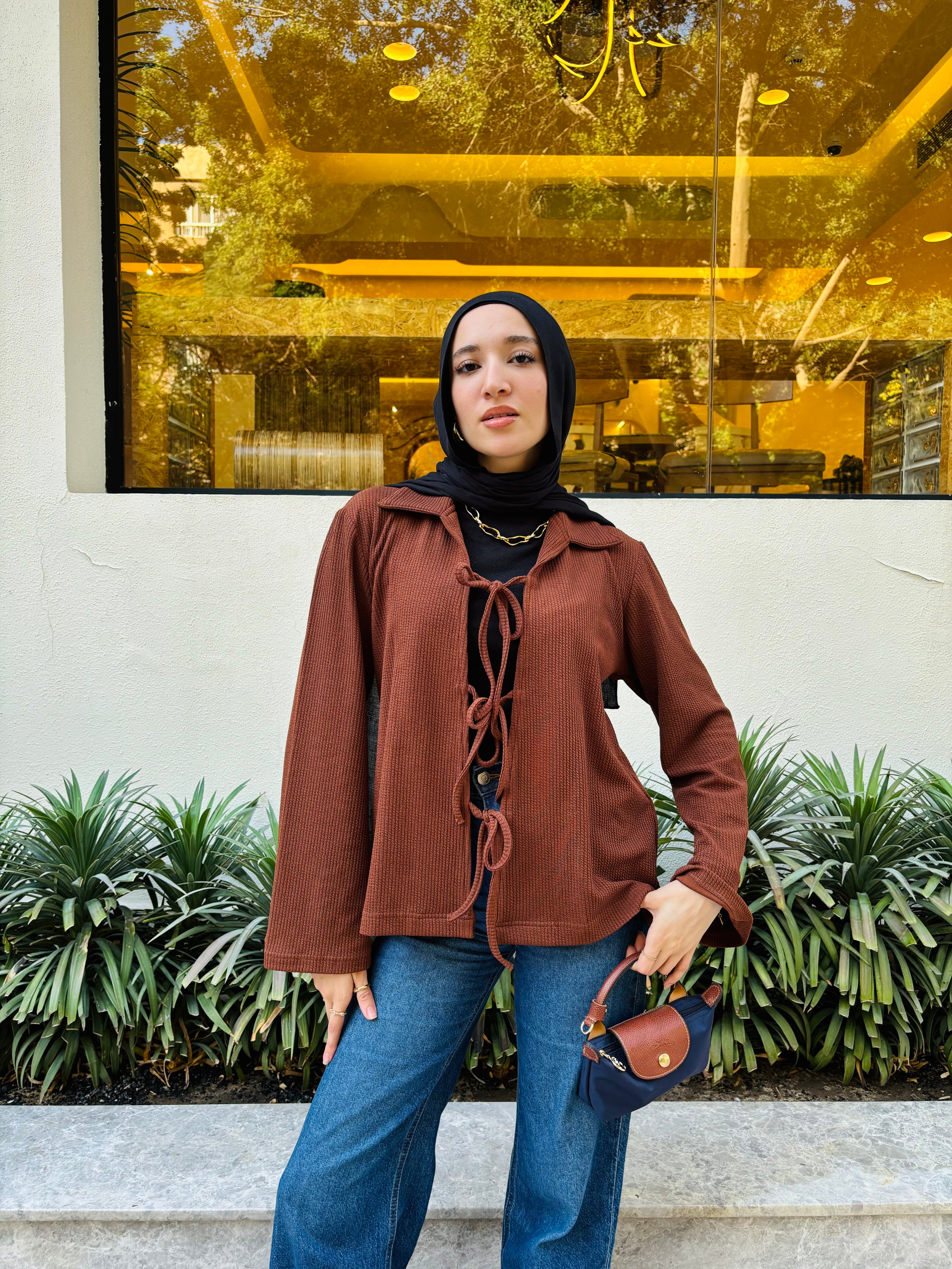 Tied to Go Top in Brick Brown