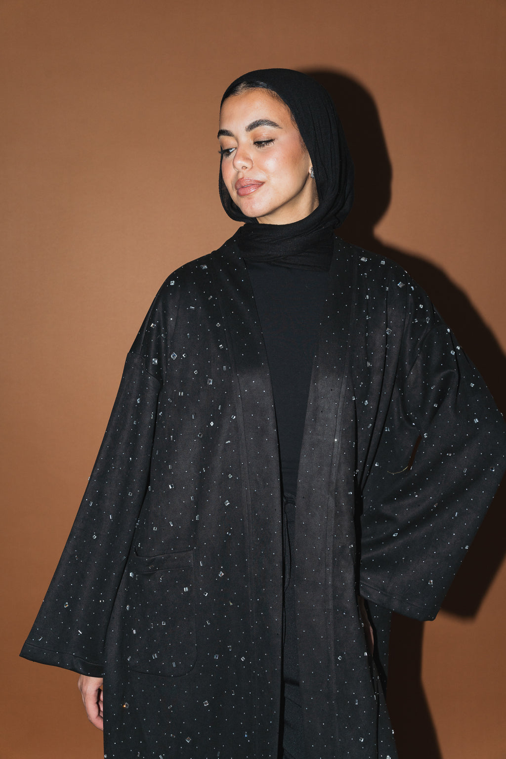 Milky way Stone Cardigan in Black