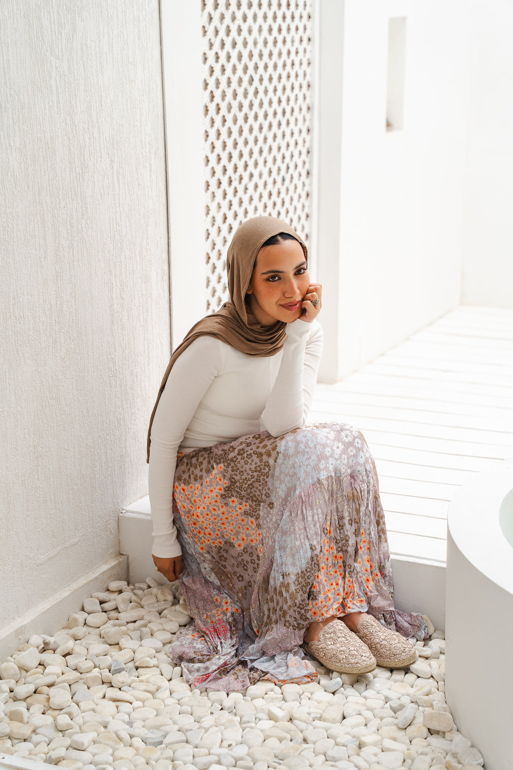Blush Blossoms Crushed Skirt